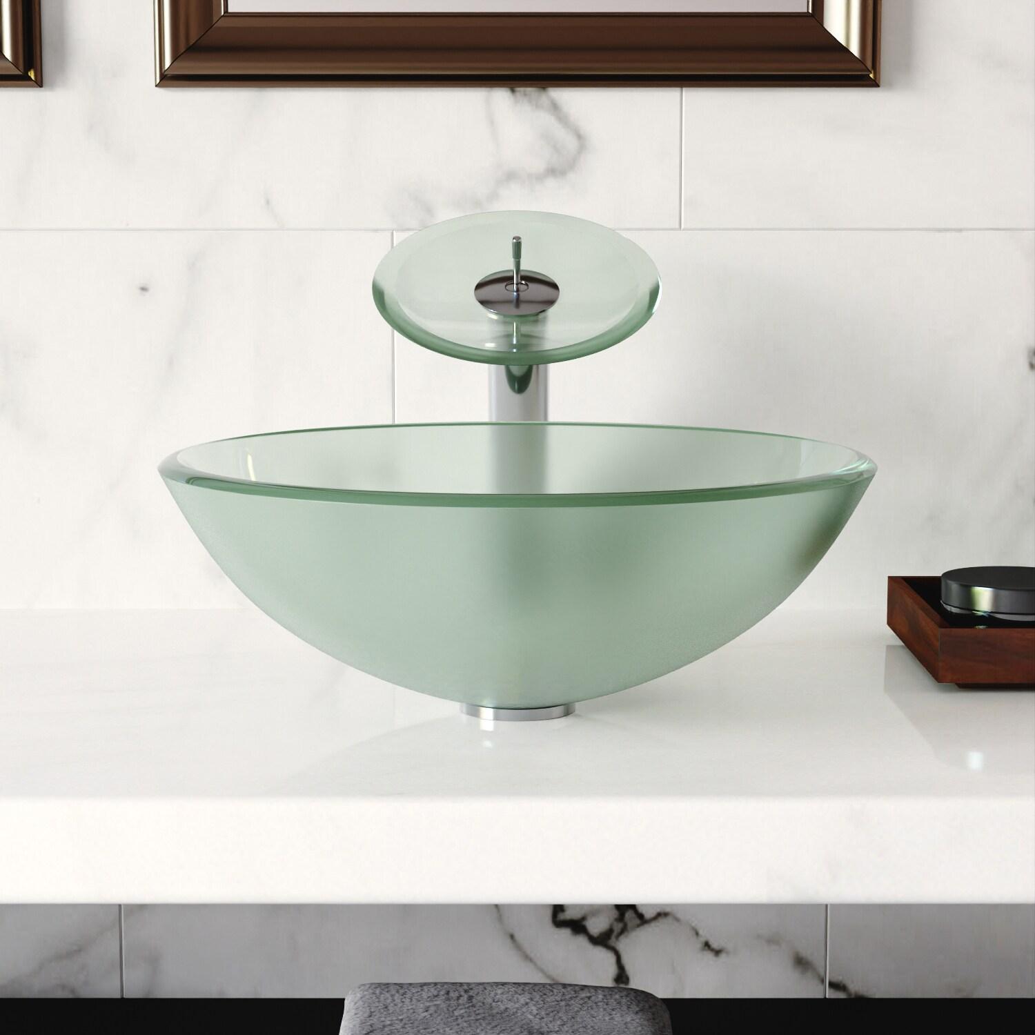 DeerValley Symmetry 16.5'' Circular Glass Vessel Bathroom Sink