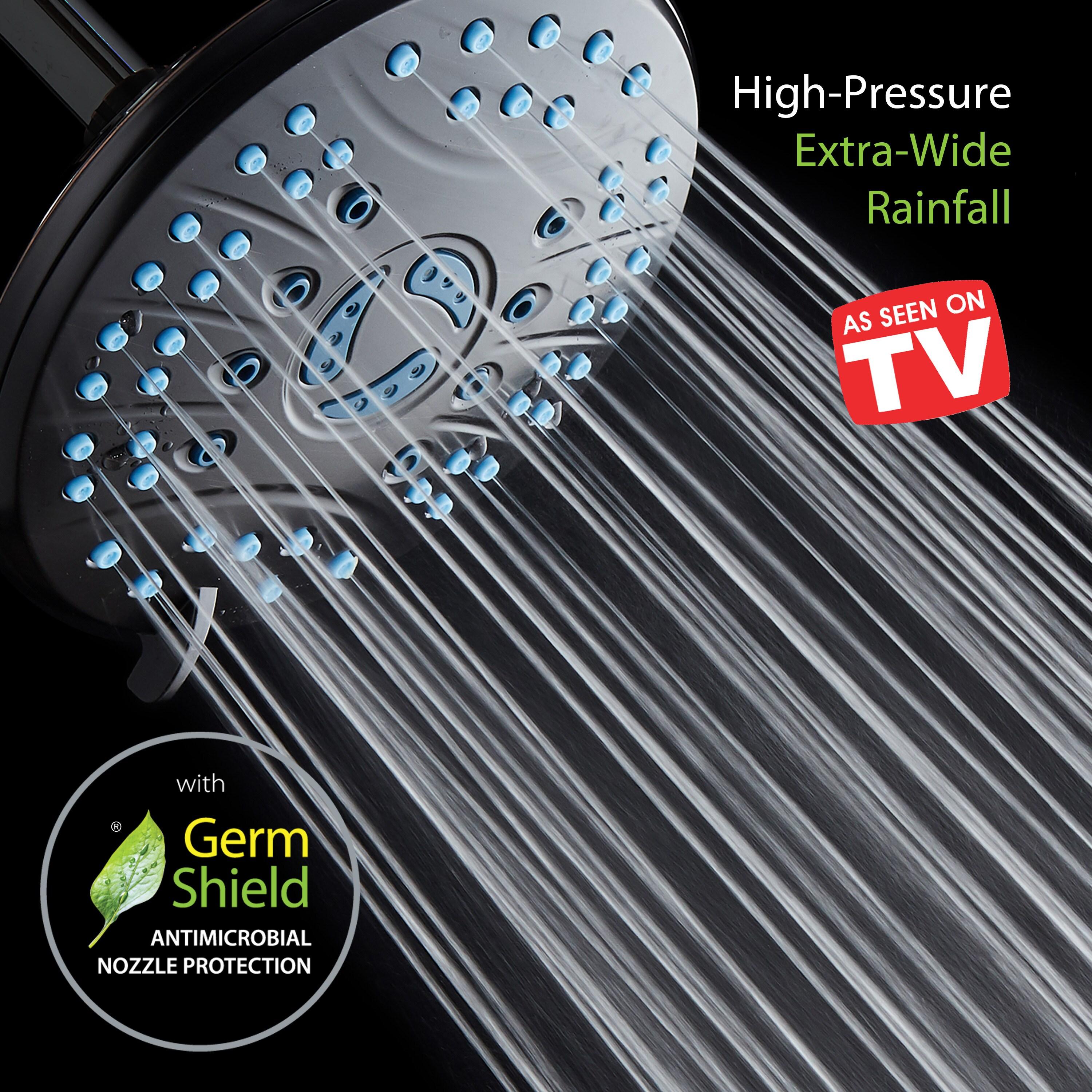 Bronze 7-Inch Round Rainfall Shower Head with 6 Settings