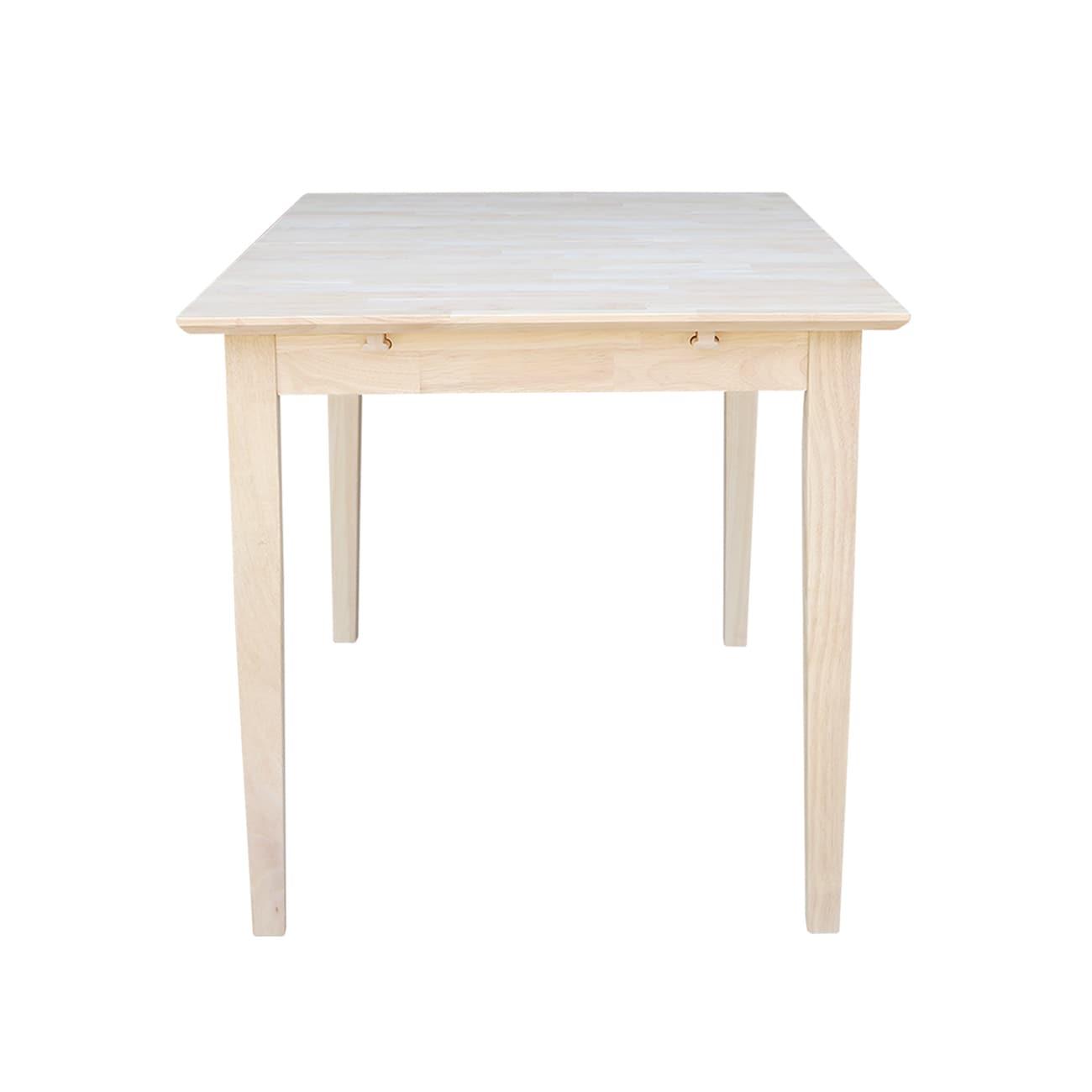 International Concepts Unfinished Rectangular Shaker Dining Table