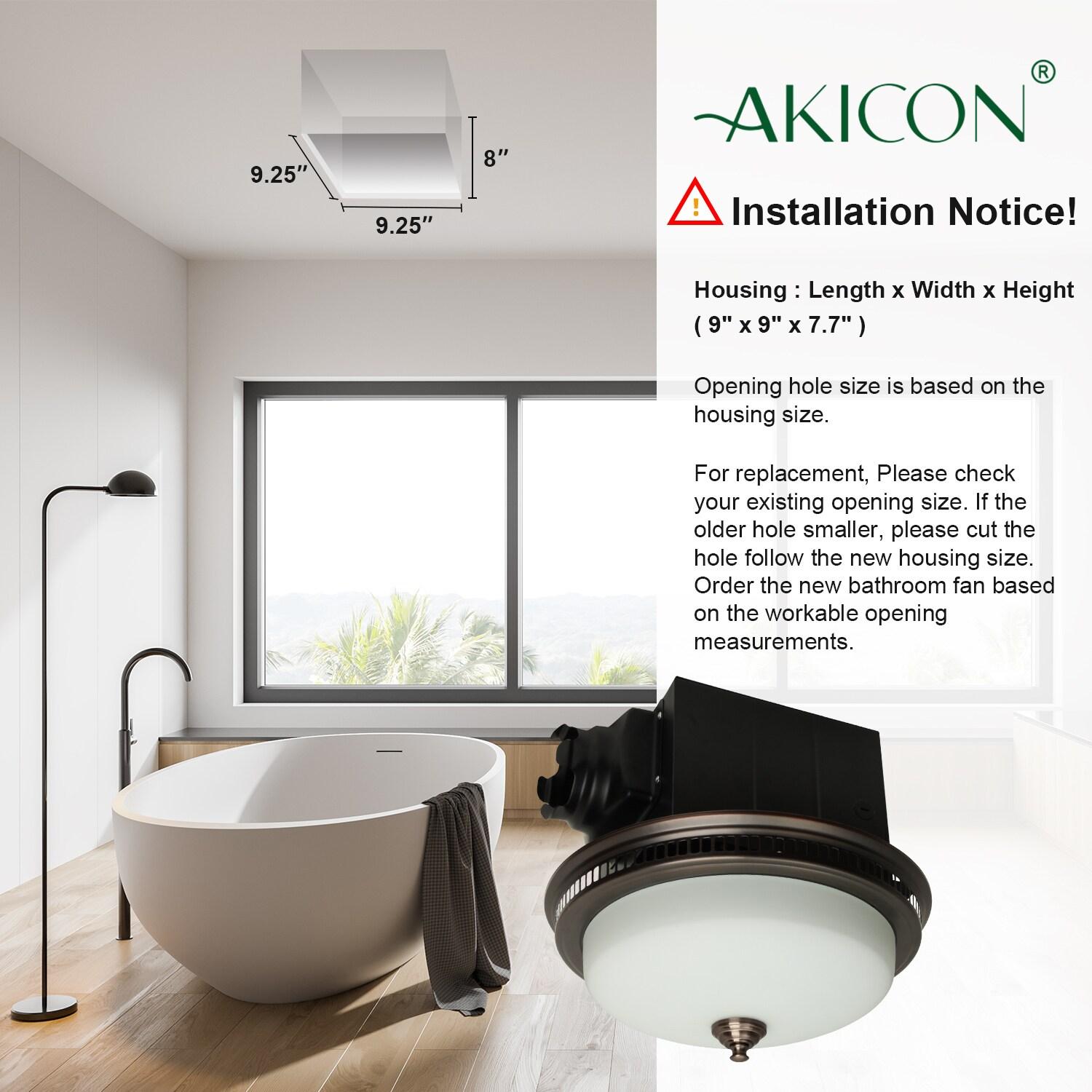 Akicon 1.5-Sones 110-CFM Oil-Rubbed Bronze Decorative Lighted Bathroom fan