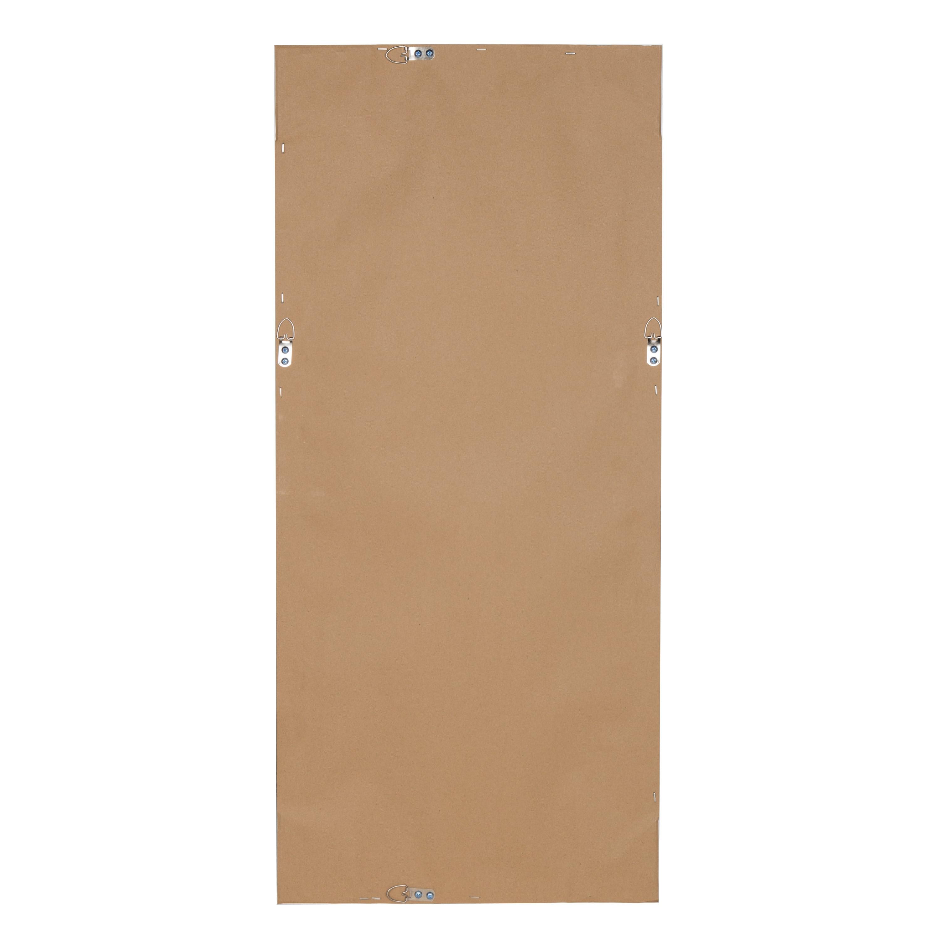 16" x 36" Macon Framed Wall Panel Mirror White - Kate and Laurel: Modern Style, Beveled Glass, No Assembly Required