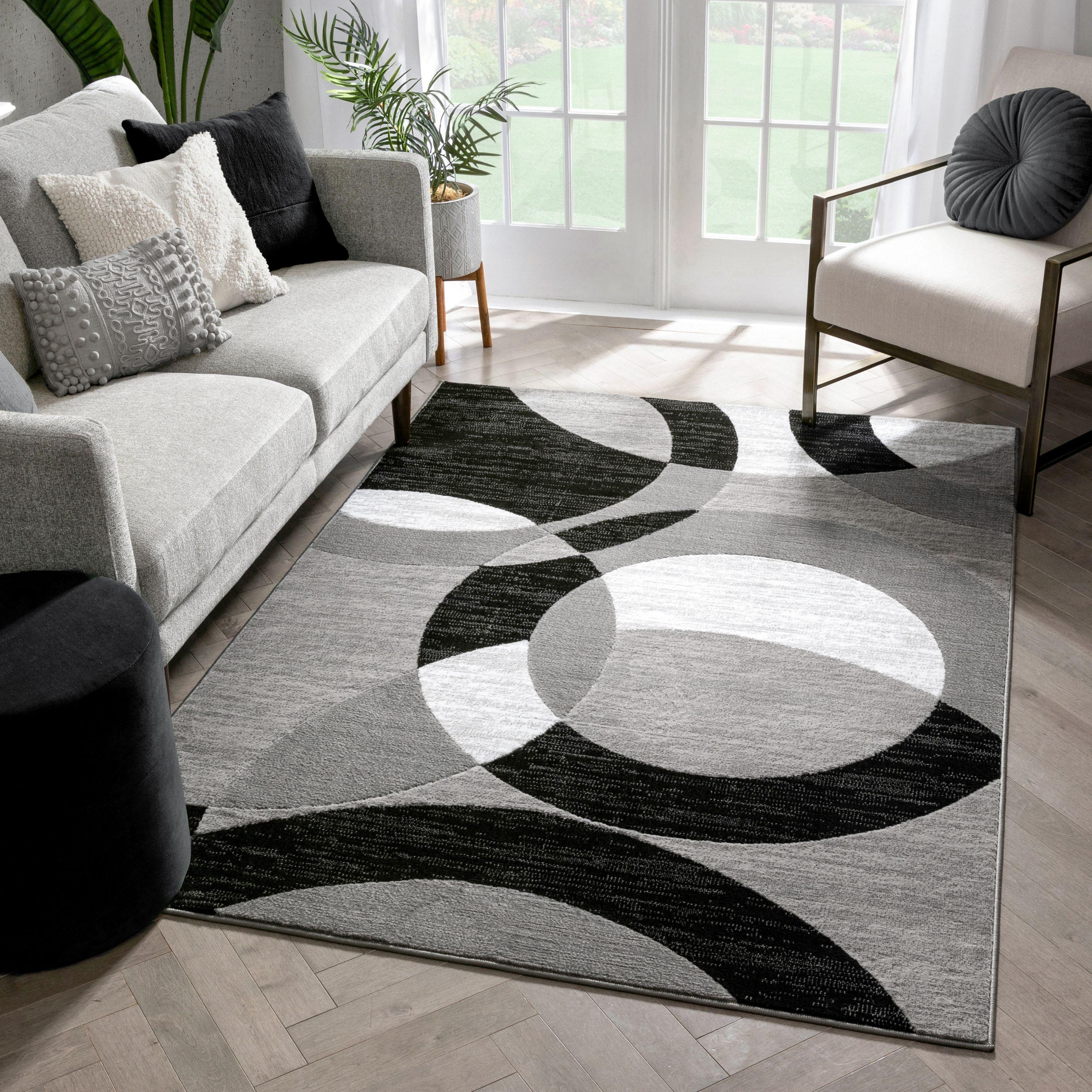 Well Woven Dulcet Bingo Modern Geometric Grey 5'3" x 7'3" Area Rug