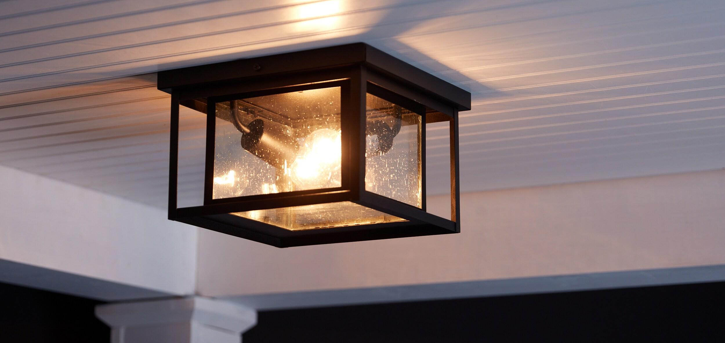 Vermont Seeded Square Outdoor Flush Mount