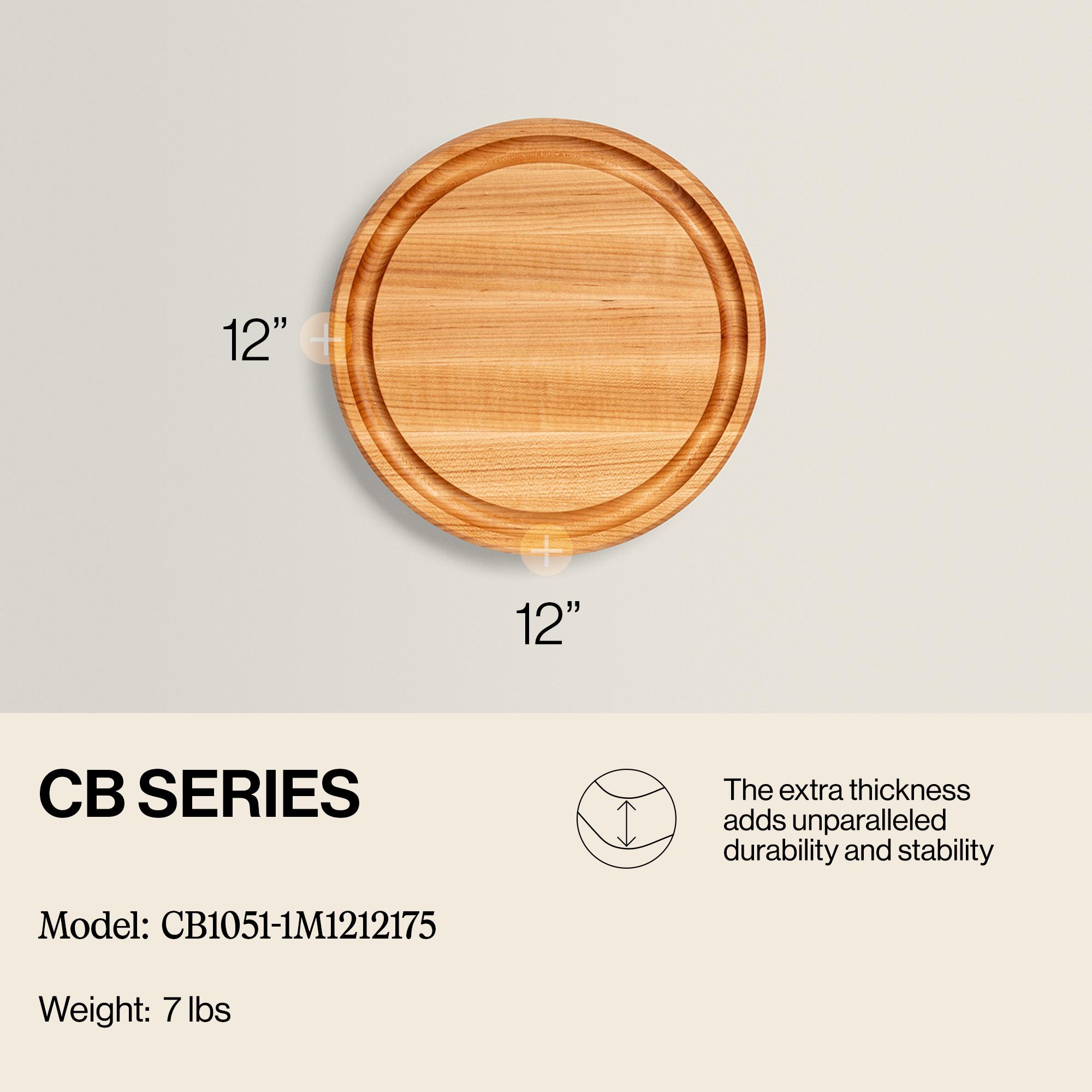 John Boos Chef's Collection Round Maple Cutting Board with Groove