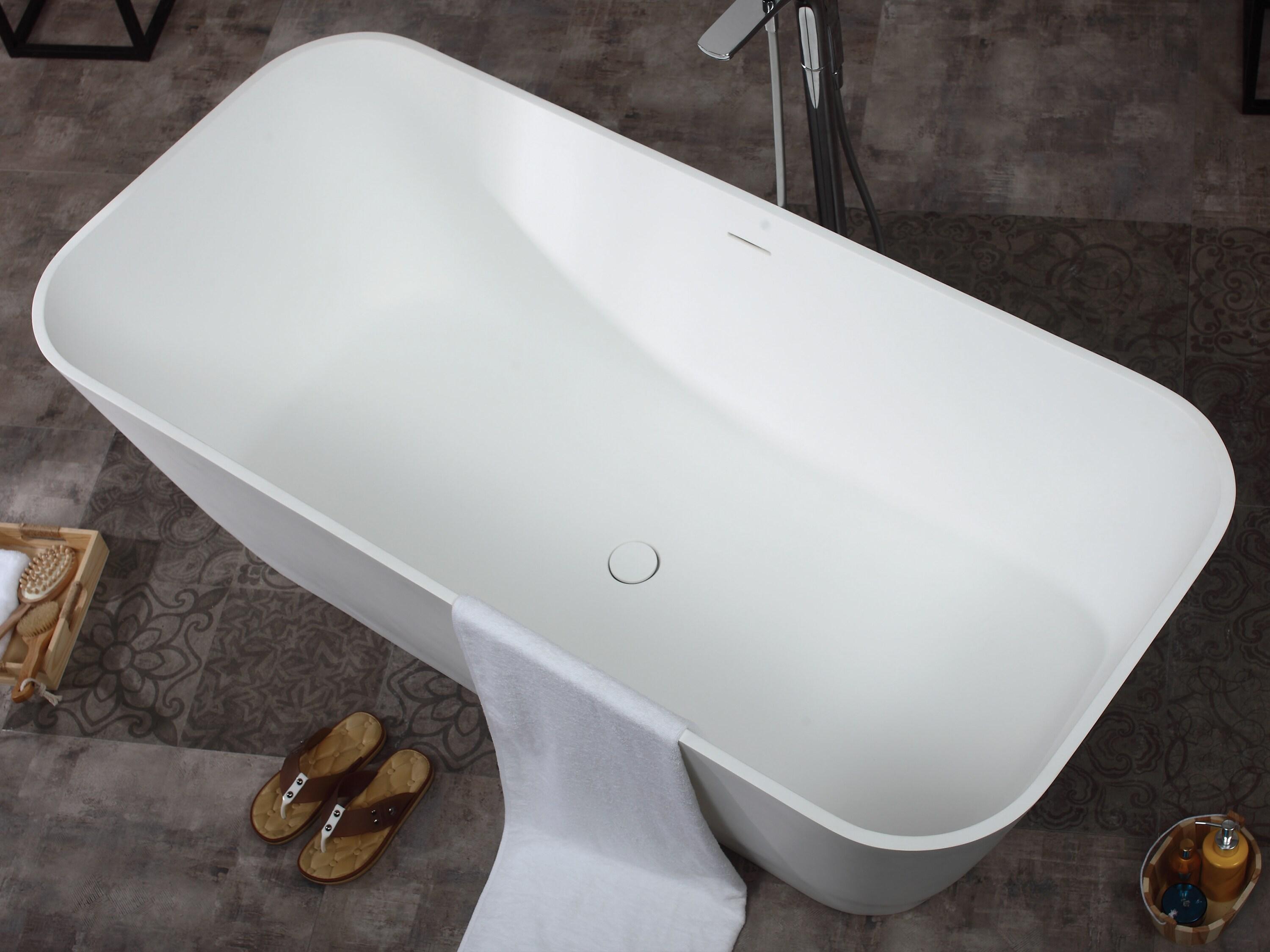 67.75'' x 31.25'' Freestanding Soaking Solid Surface Bathtub