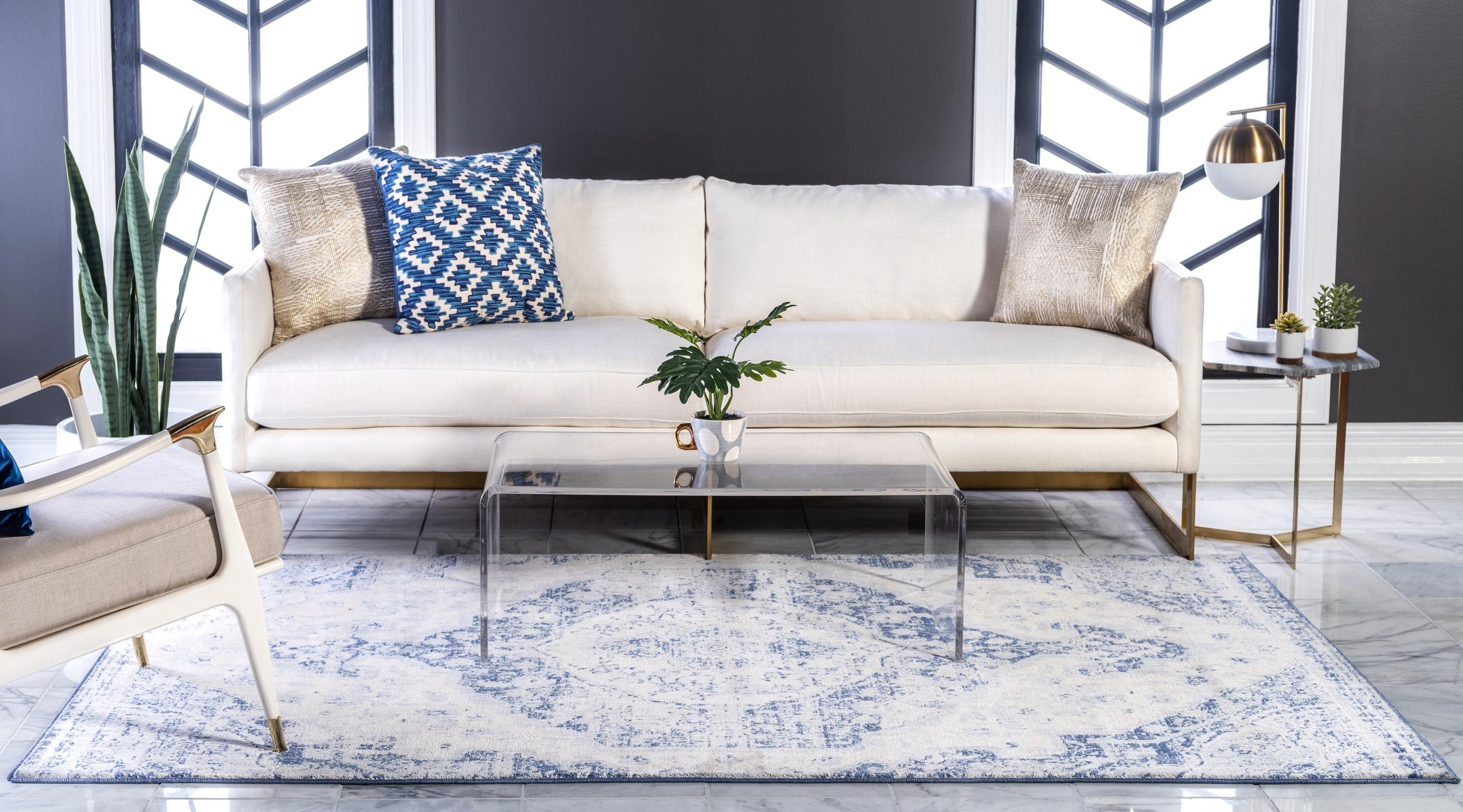 Unique Loom Asheville Collection Area Rug - Tanglewood (8'  x 10' Rectangle Blue/Light Blue)