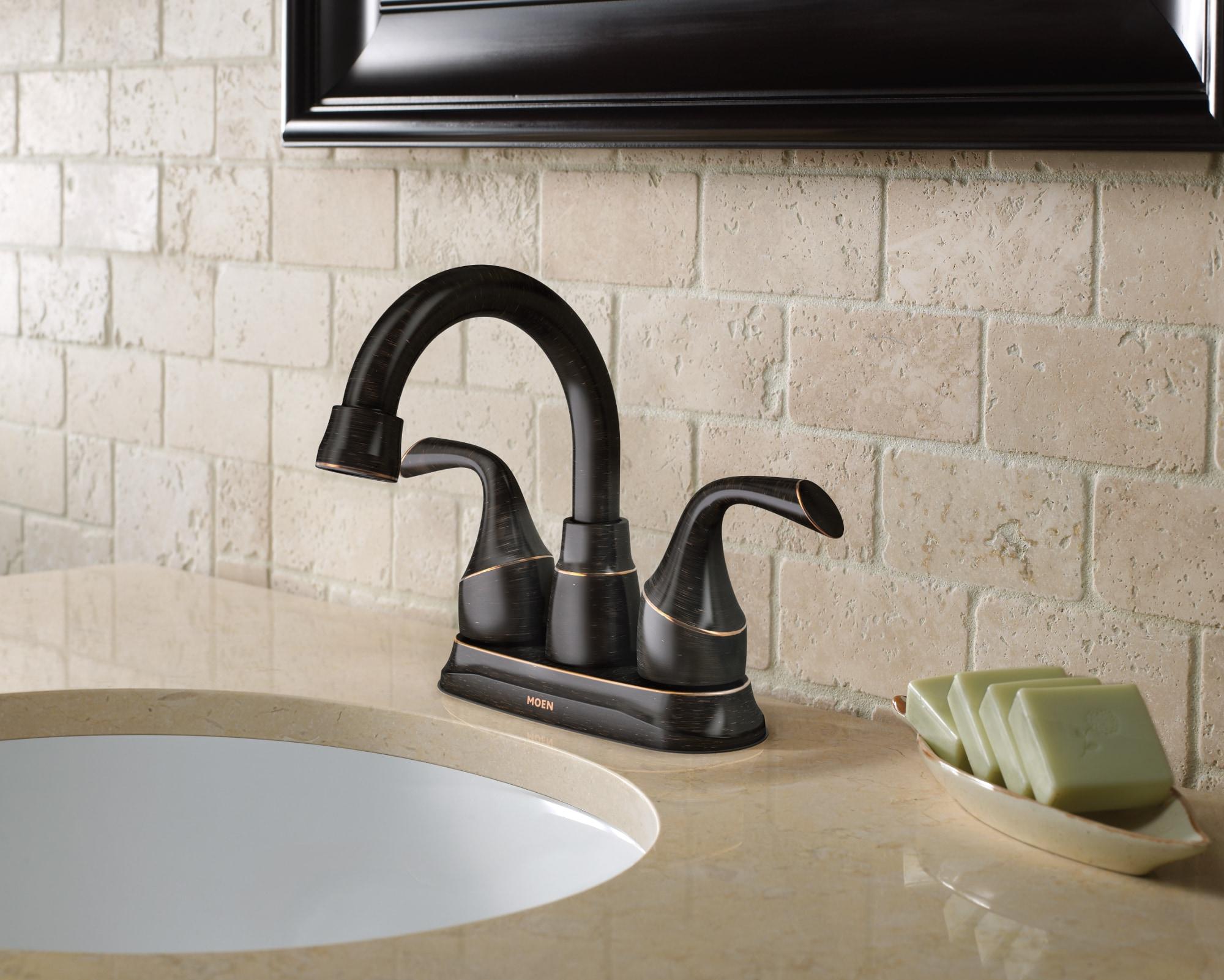 Mediterranean Bronze Two-Handle Centerset Bathroom Faucet