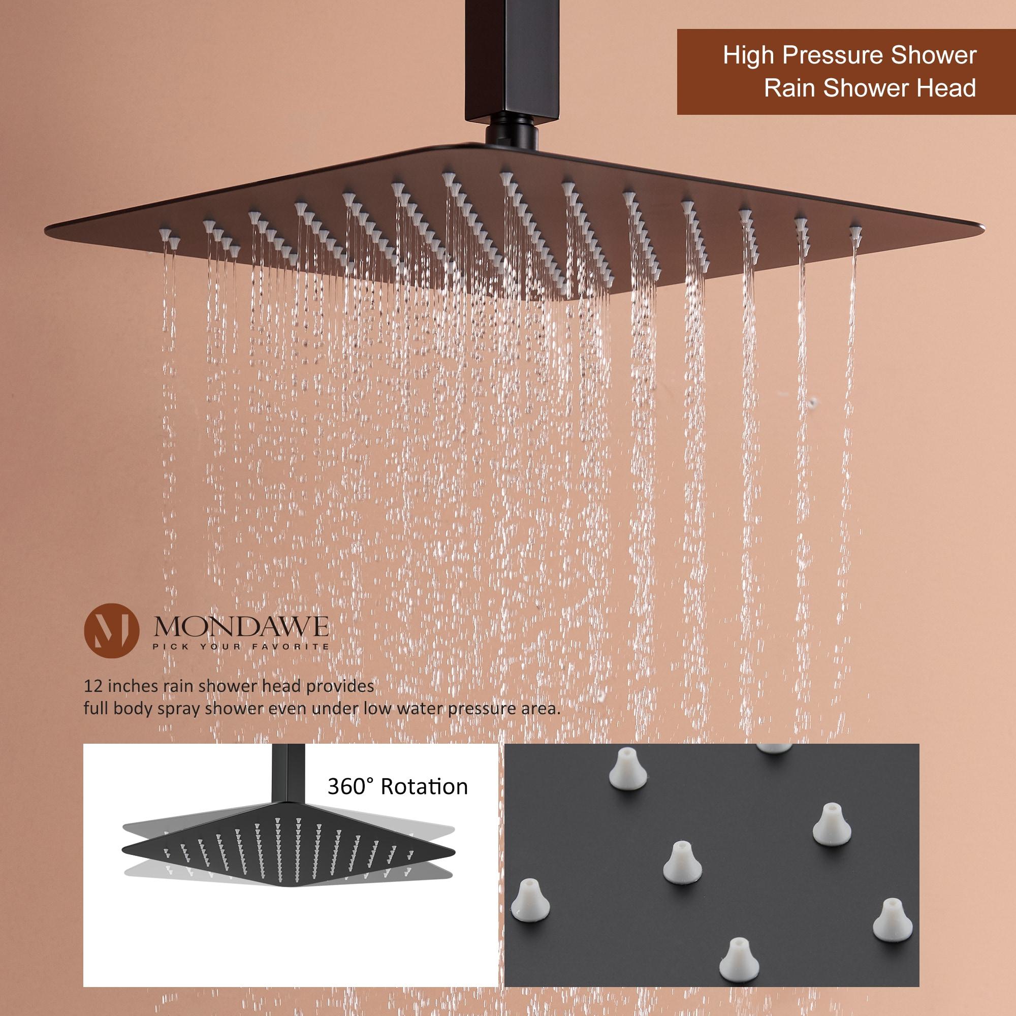 Herathena 3 Functions Ceiling Mounted Luxury Shower System with 6 Body Jets (Rough-in Valve Included)