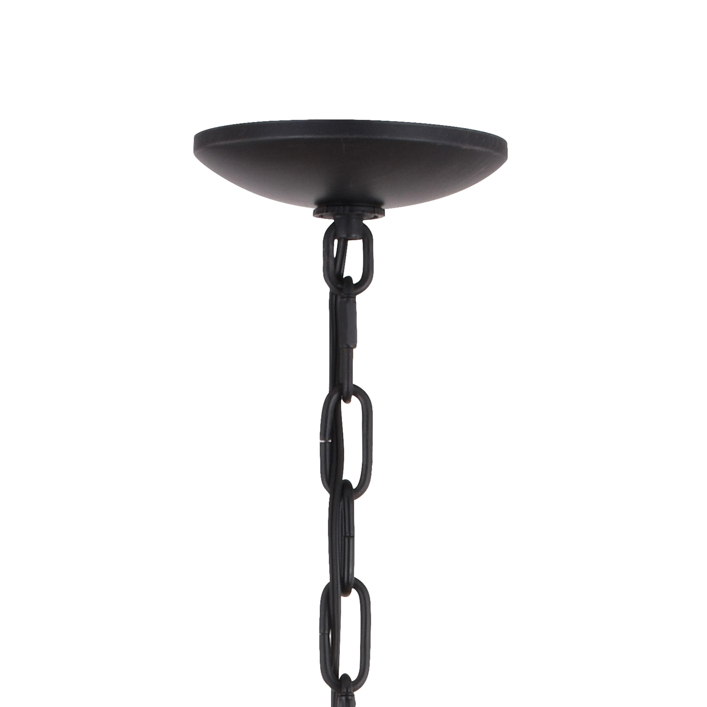 Vaxcel Breckenridge 6 Light Bronze Rustic Antler Chandelier Natural Rope Accent