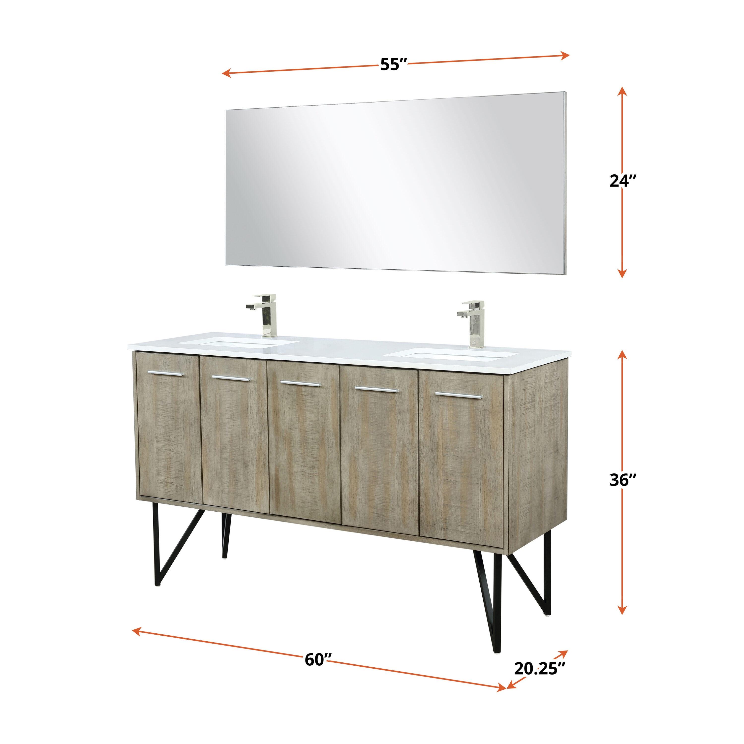 Lancy 60'' Double Bathroom Vanity with Cultured Marble Top