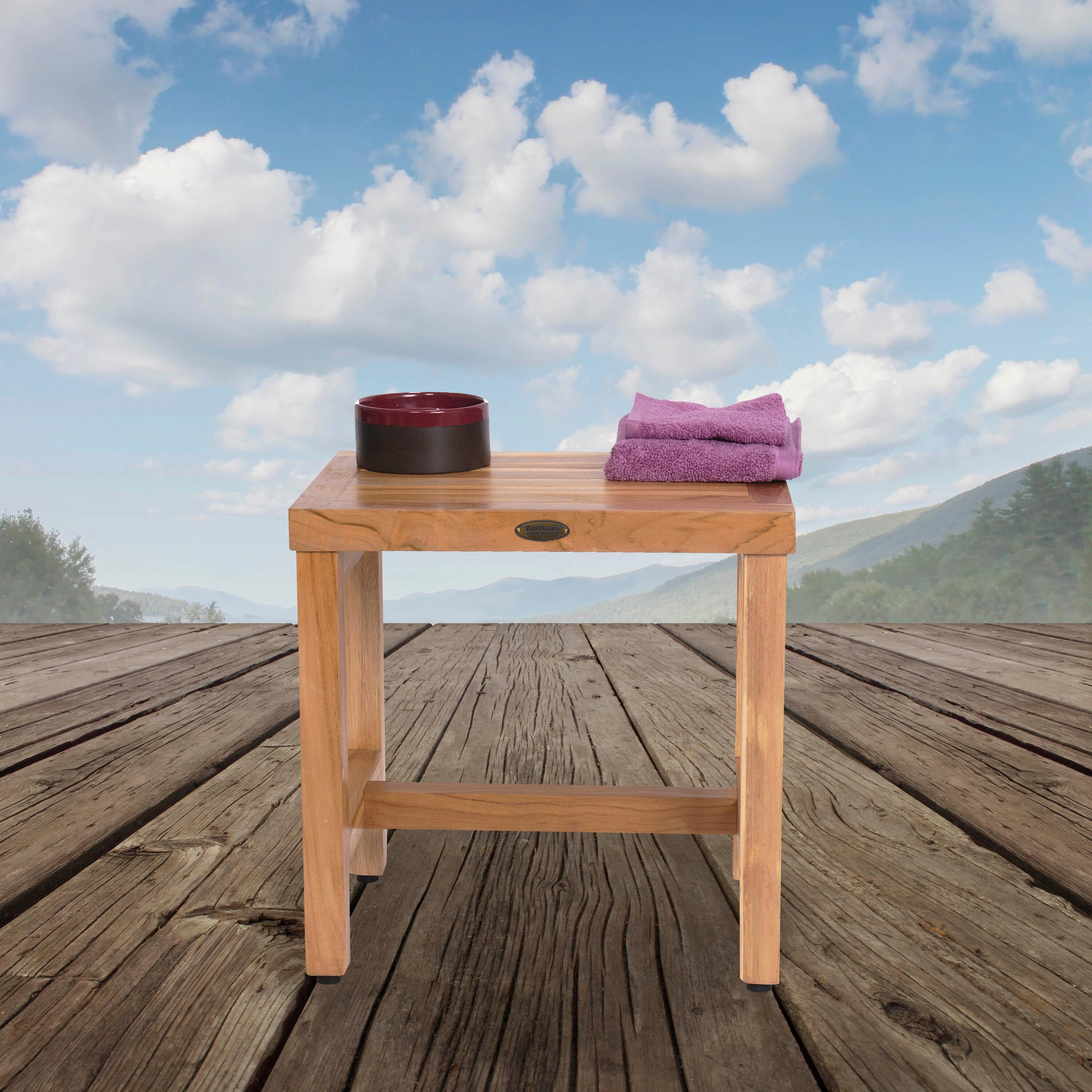 Earthy Teak Classic 18'' W Teak Shower Bench