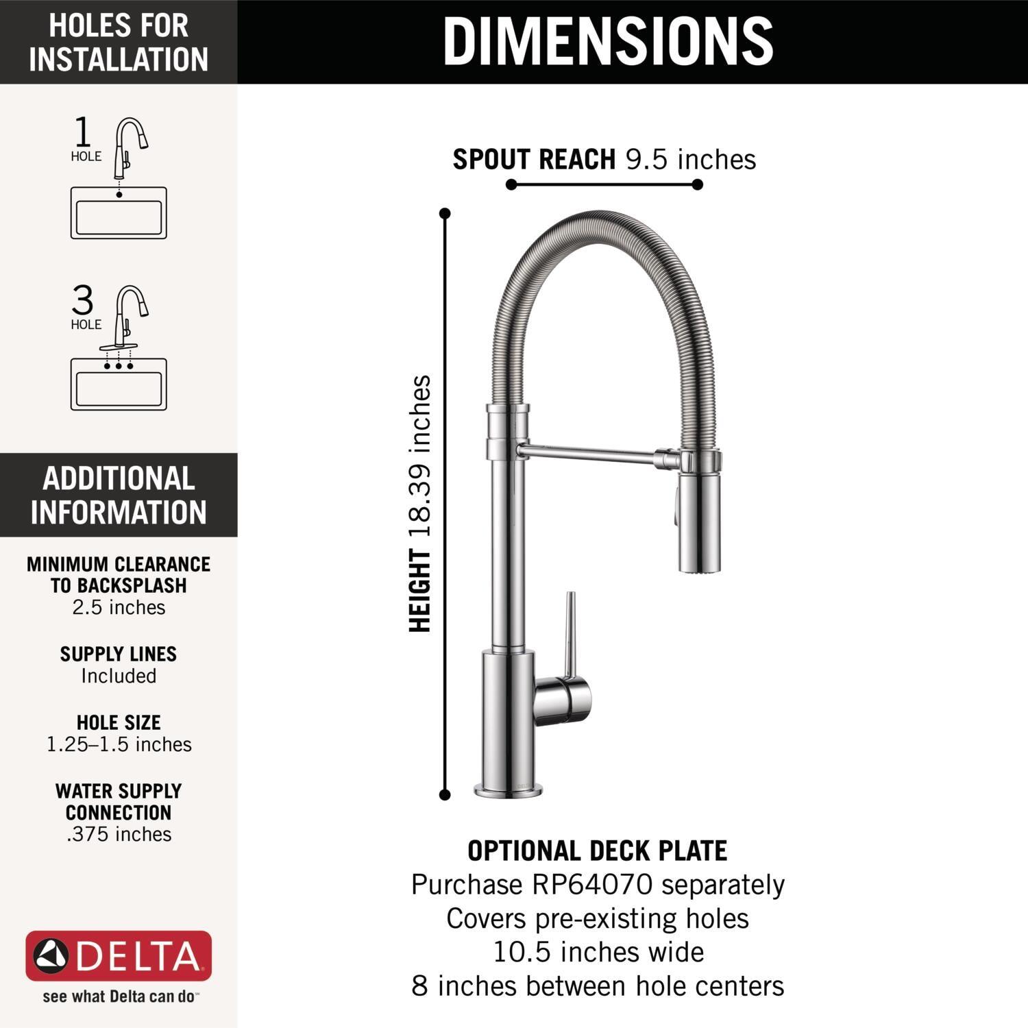 Trinsic Pull Down Sprayer Kitchen Sink Faucet, Pro Commercial Style Pull Down Kitchen Faucet