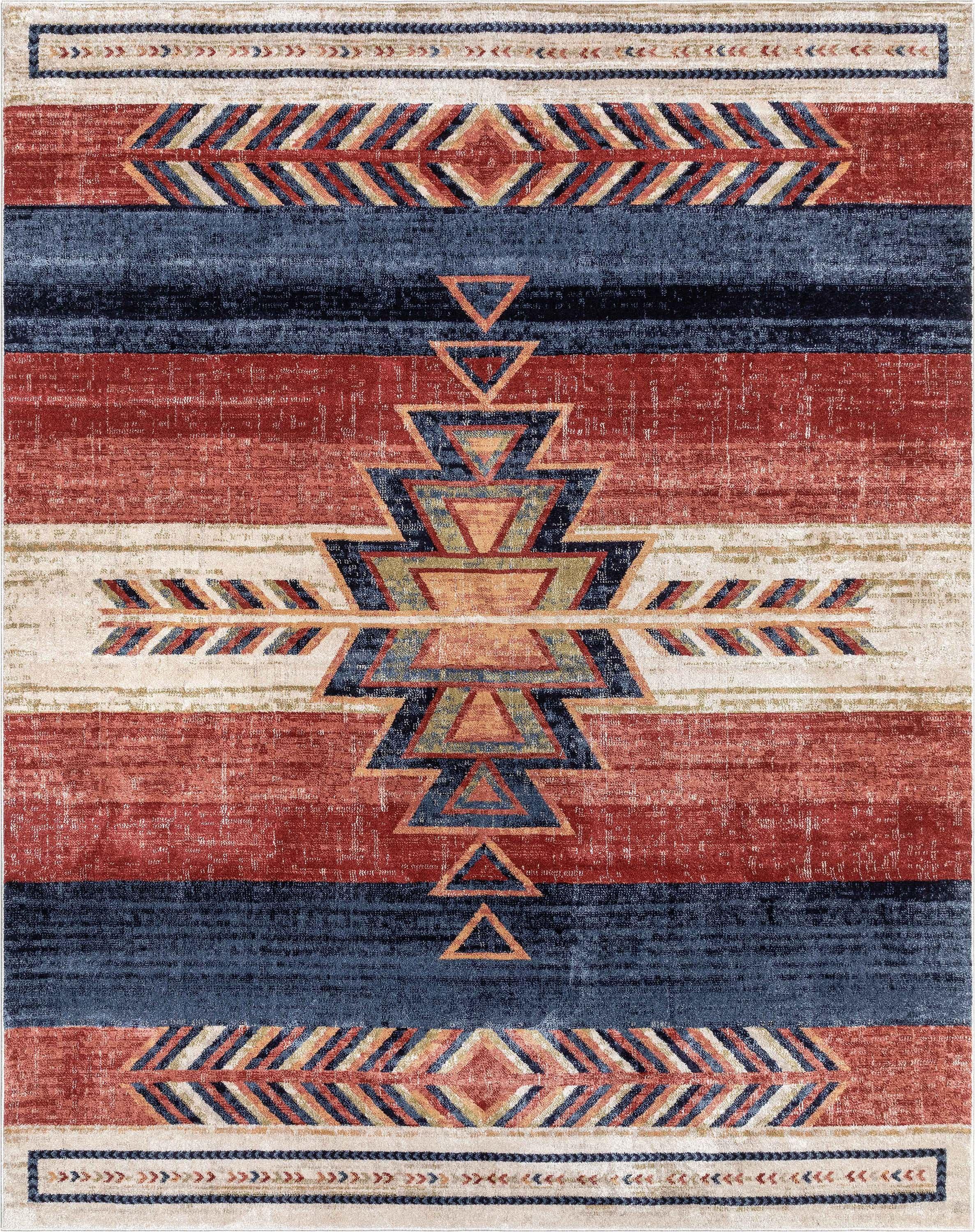 Well Woven Crimson Southwestern Medallion Tribal Pattern Area Rug