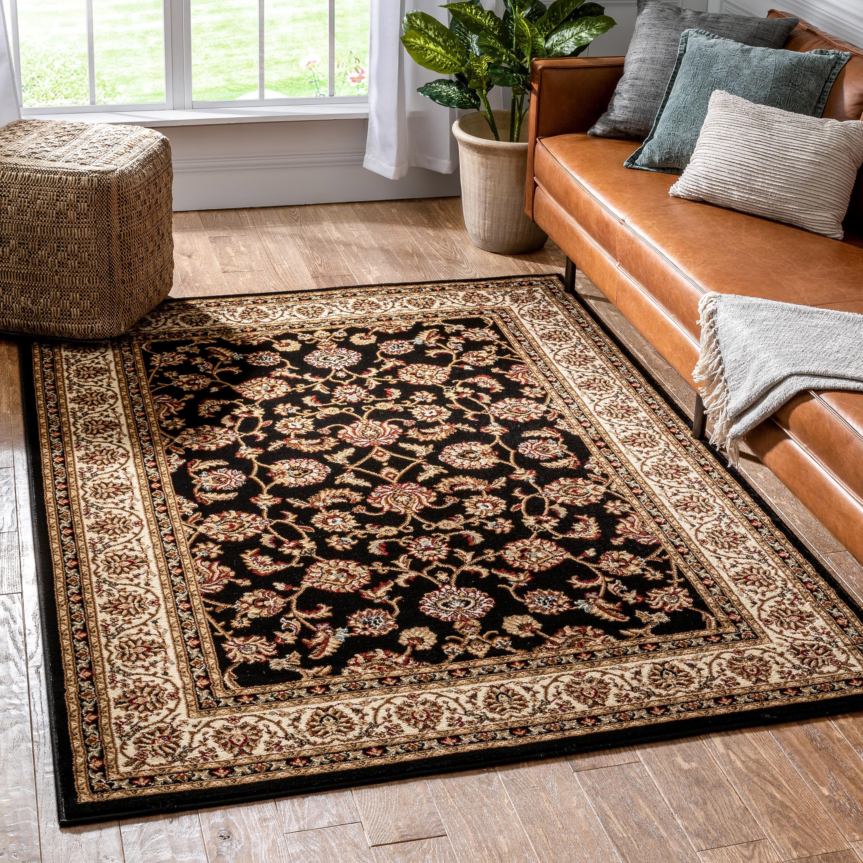 Well Woven Barclay Sarouk Traditional Oriental Panel Black 3'11" x 5'3" Area Rug