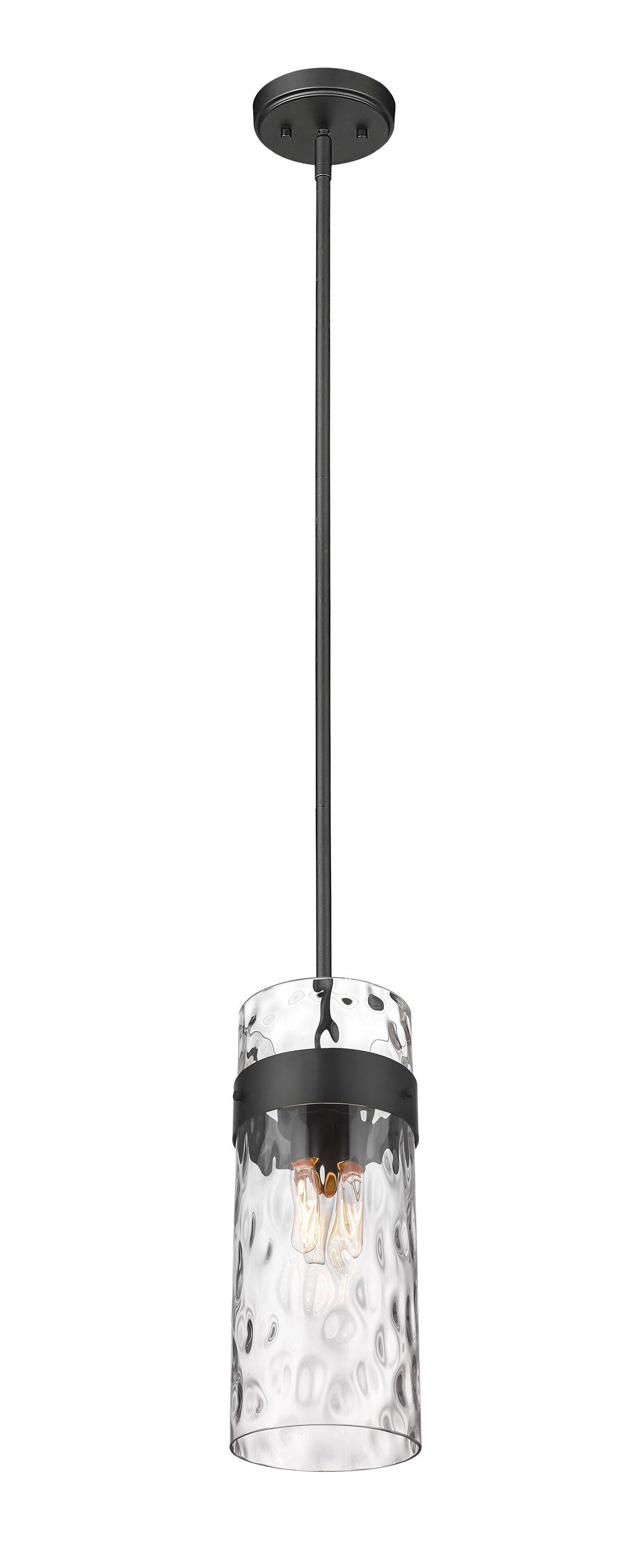 Matte Black and Clear Glass 3-Light Pendant