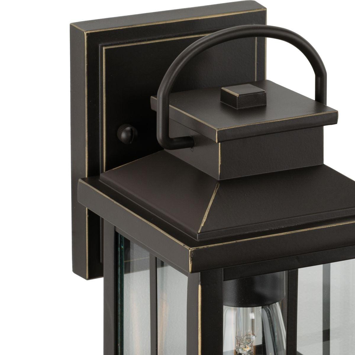 Progress Lighting Williamston 1-Light Antique Bronze Outdoor Wall Lantern with Clear Glass Shade