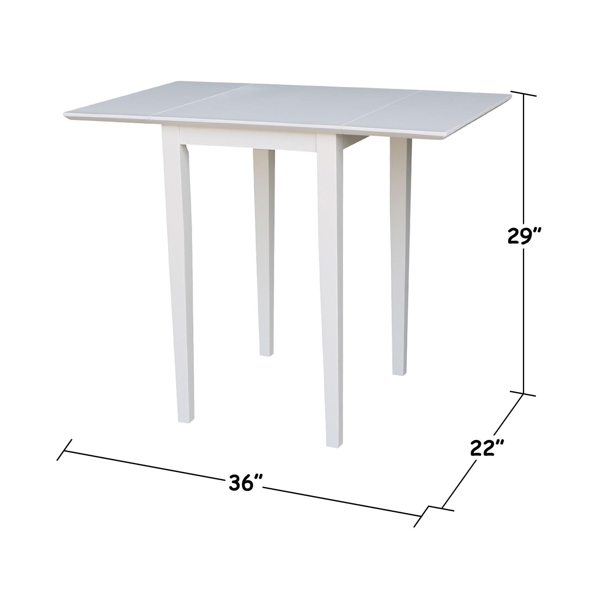 Tate Drop Leaf Extendable Dining Table White - International Concepts: Hardwood, 4-Seat, Modern Style