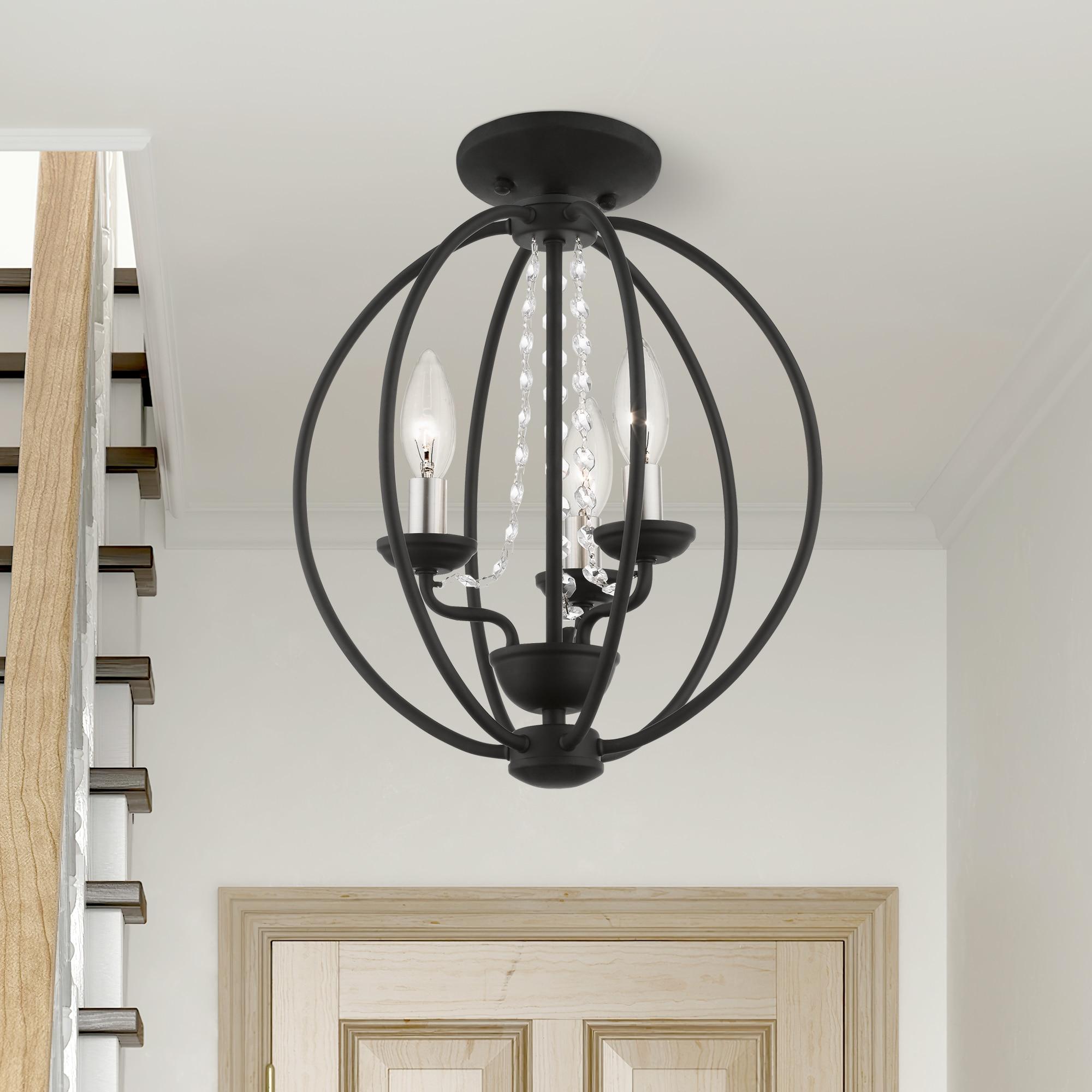 Livex Lighting Arabella 3 - Light Chandelier in  Black/Brushed Nickel