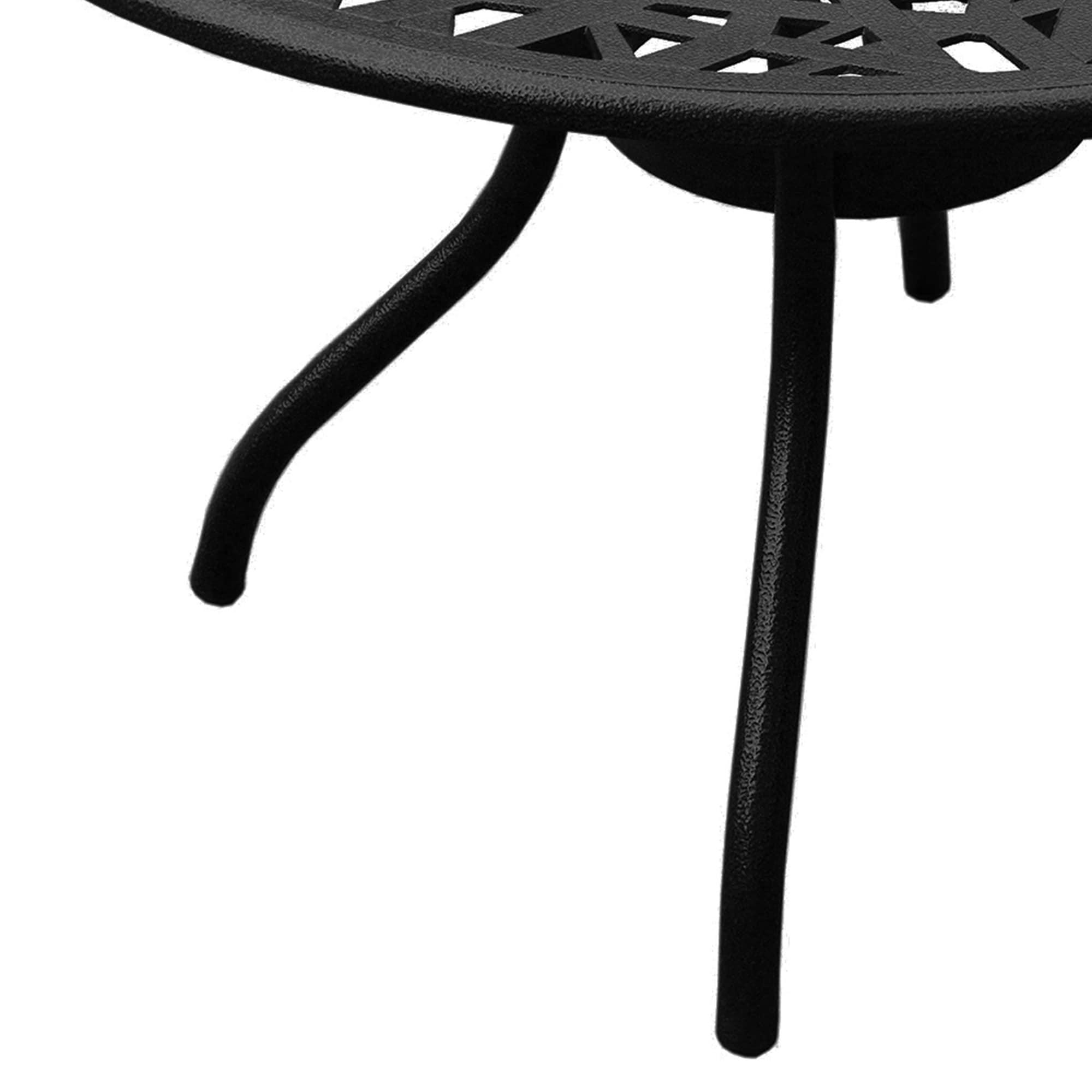 Oakland Living Corporation Modern Outdoor Mesh 48-in Aluminum Round Patio Dining Table - N/A Black