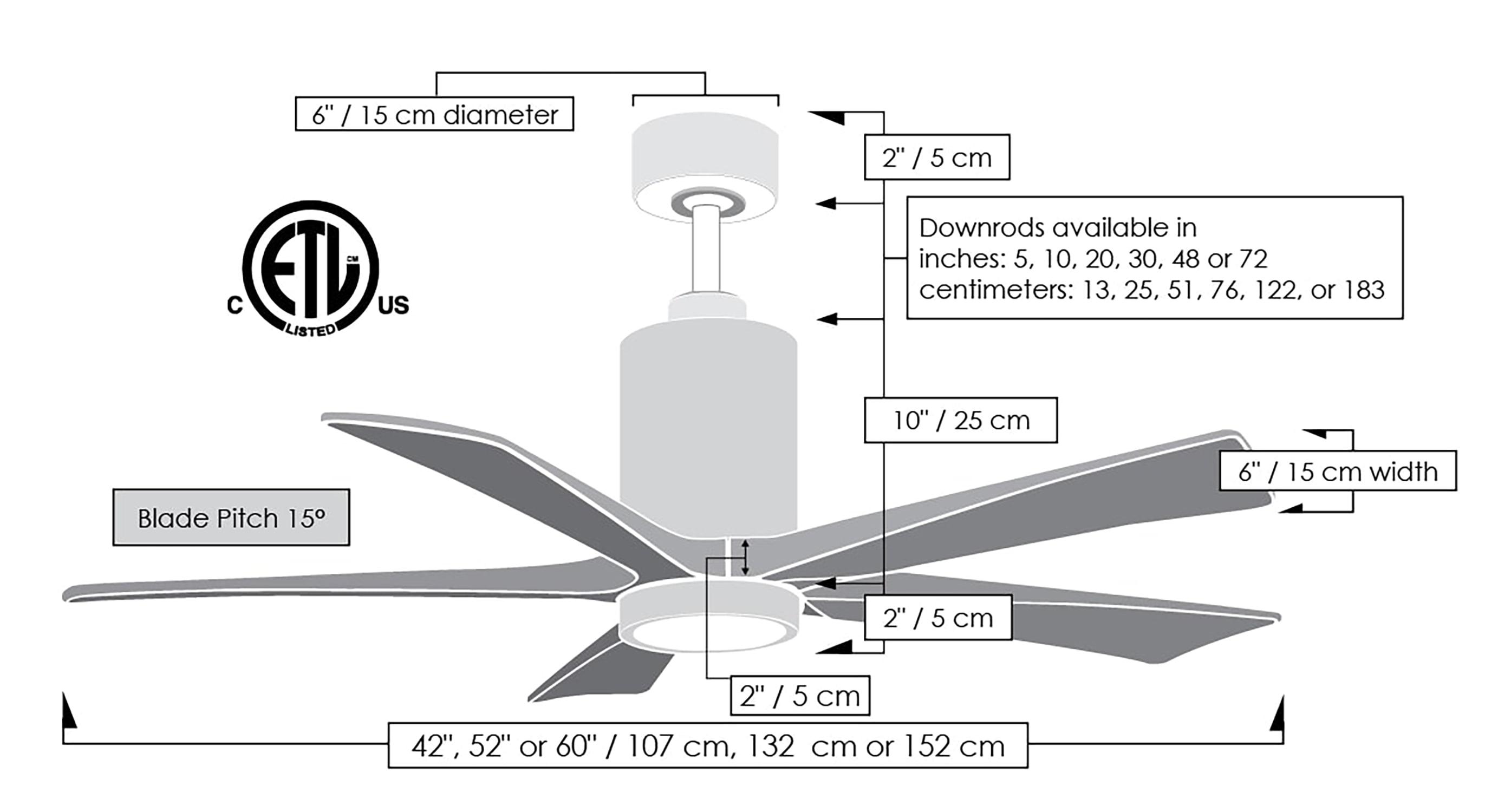 Matthews Fan Company Patricia 52'' Ceiling Fan with LED Lights