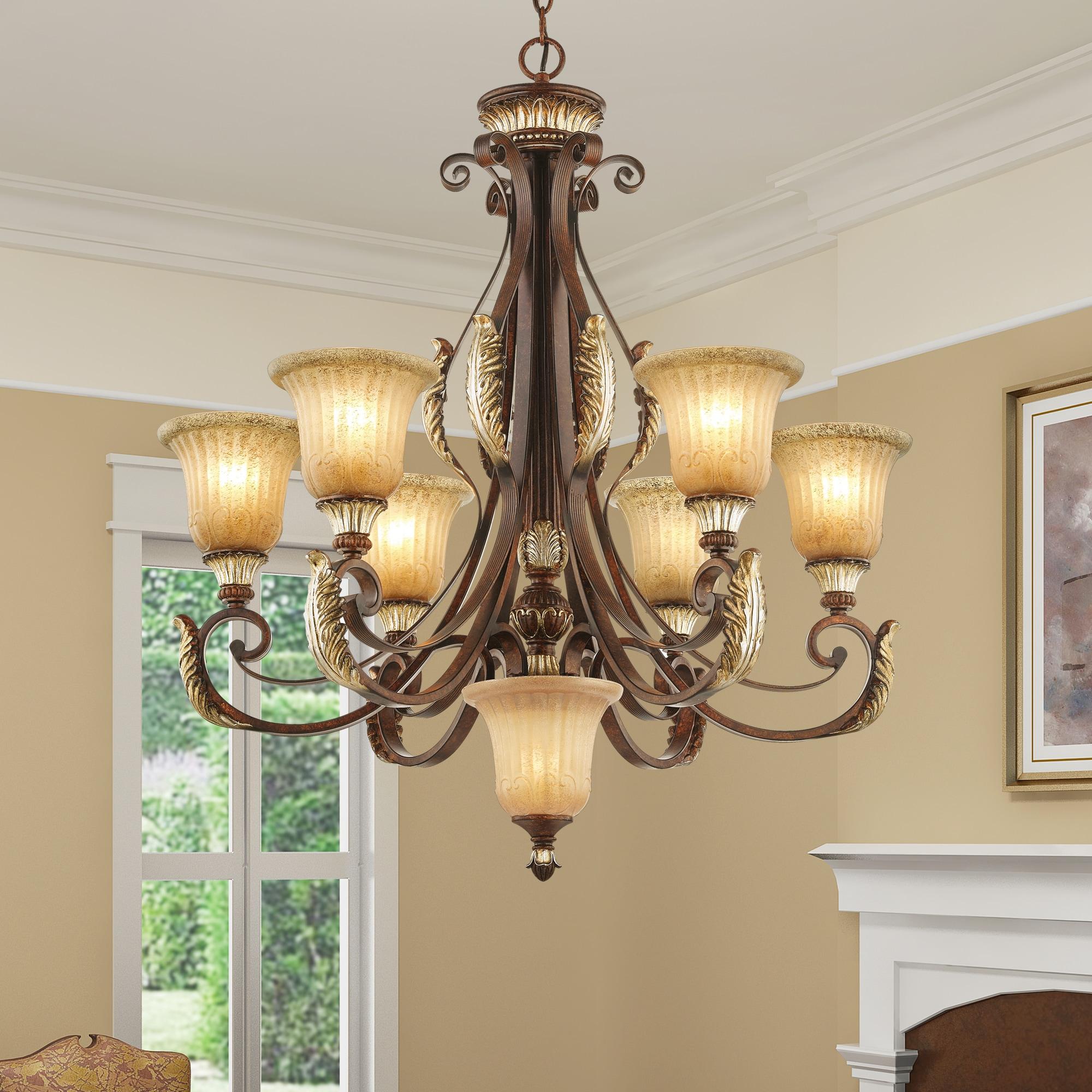 Livex Lighting Villa Verona 6 - Light Chandelier in  Verona Bronze/Aged Gold Leaf