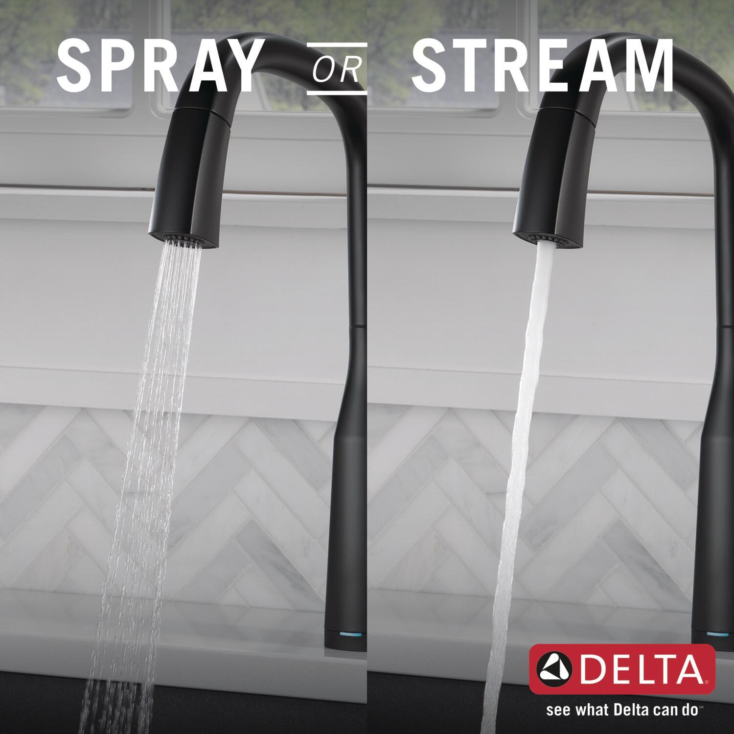 Stryke Pull Down Touchless Single Handle Kitchen Faucet with Delta VoiceIQ Technology and With Accessories