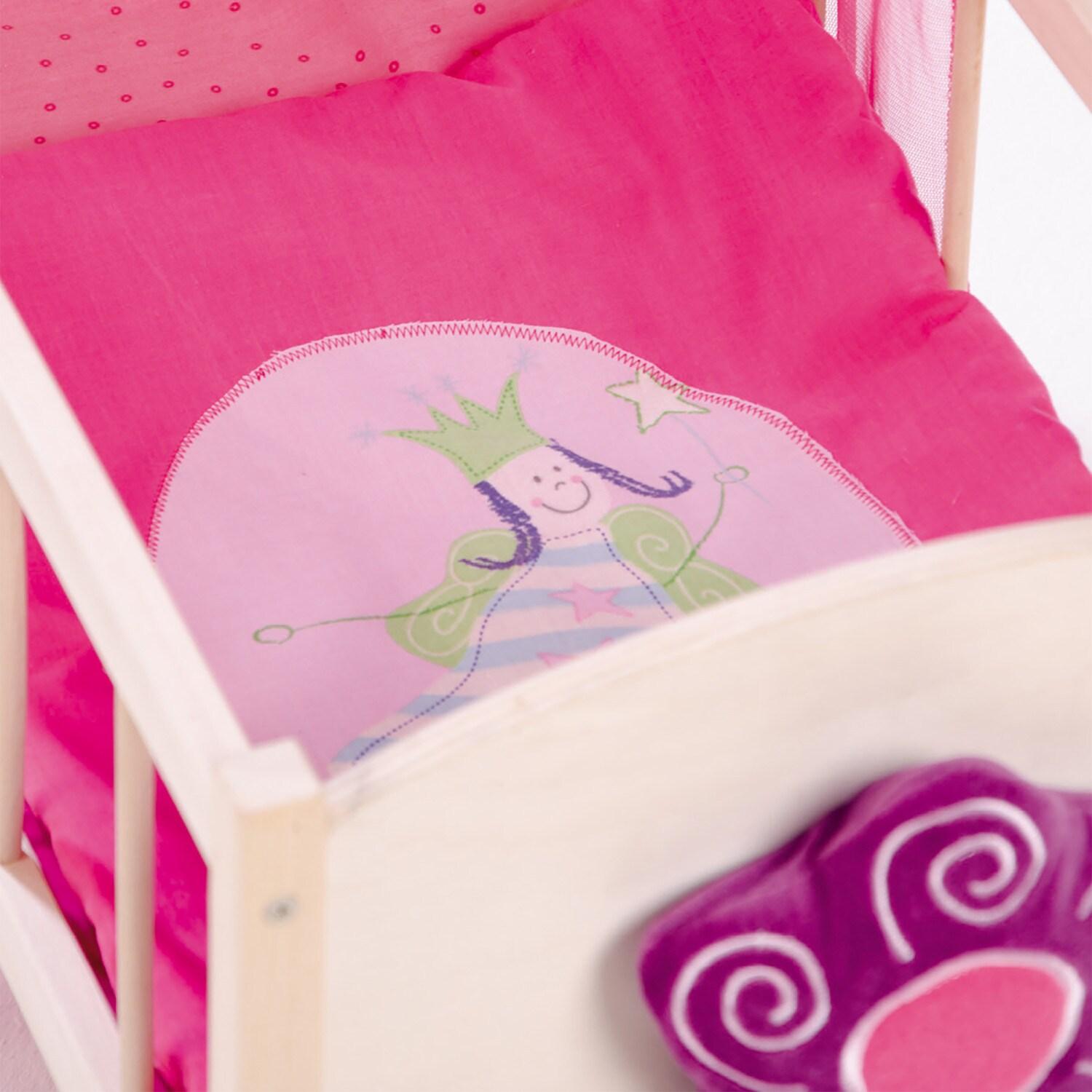 Roba Happy Fee Doll Canopy Bed Set, Pink