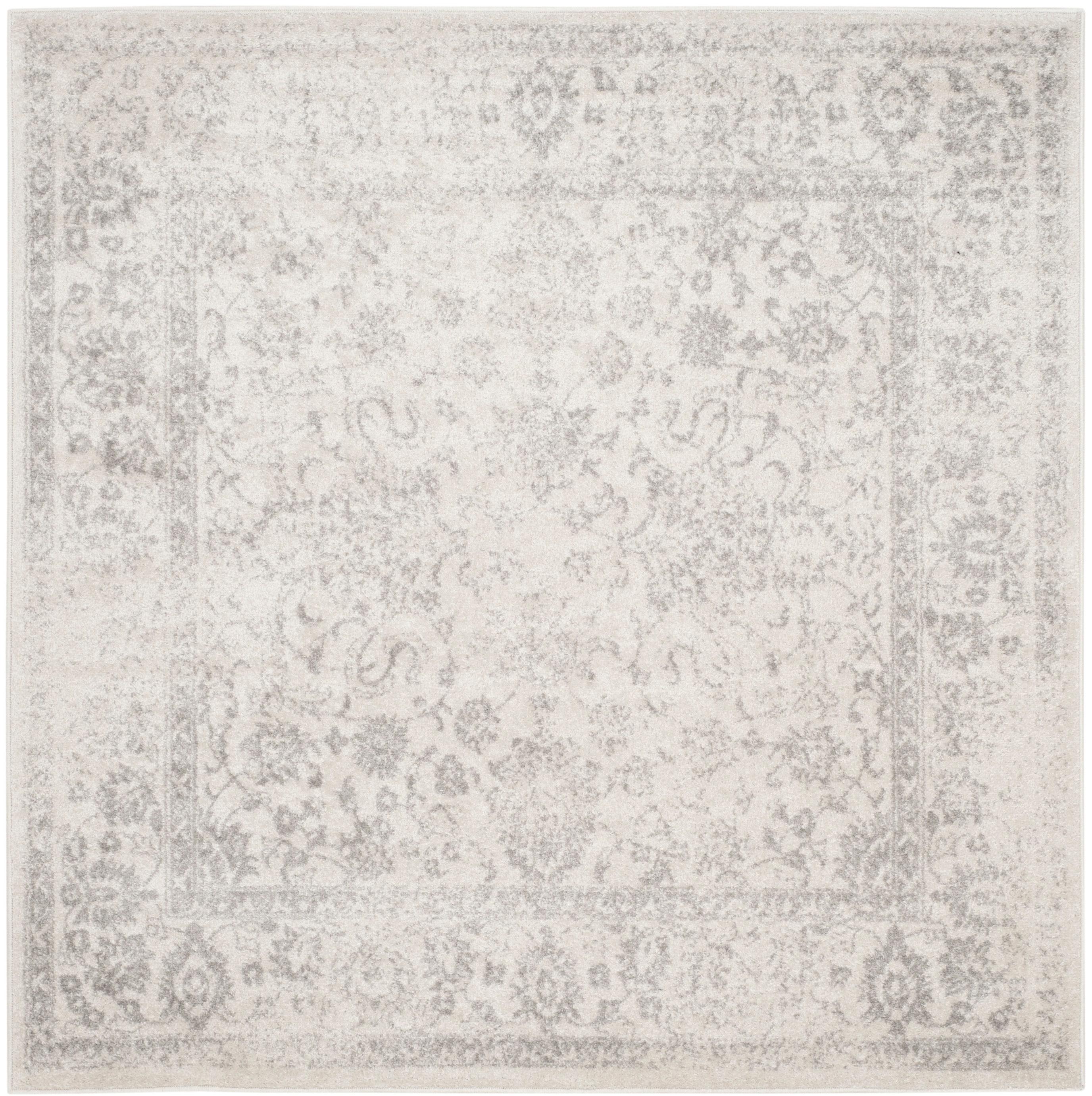 SAFAVIEH Adirondack Wyatt Traditional Area Rug, Ivory/Silver, 6'7" x 6'7" Square