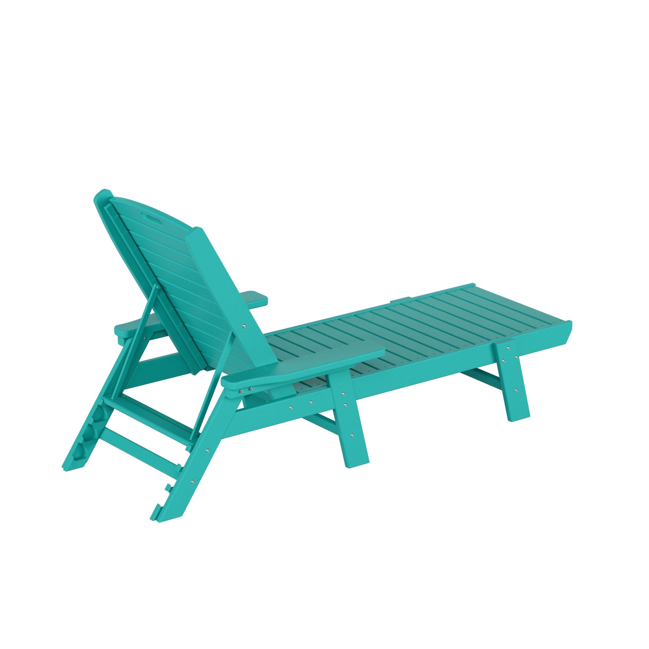 Polytrends All Weather Poly Pool Outdoor Chaise Lounge, Turquoise