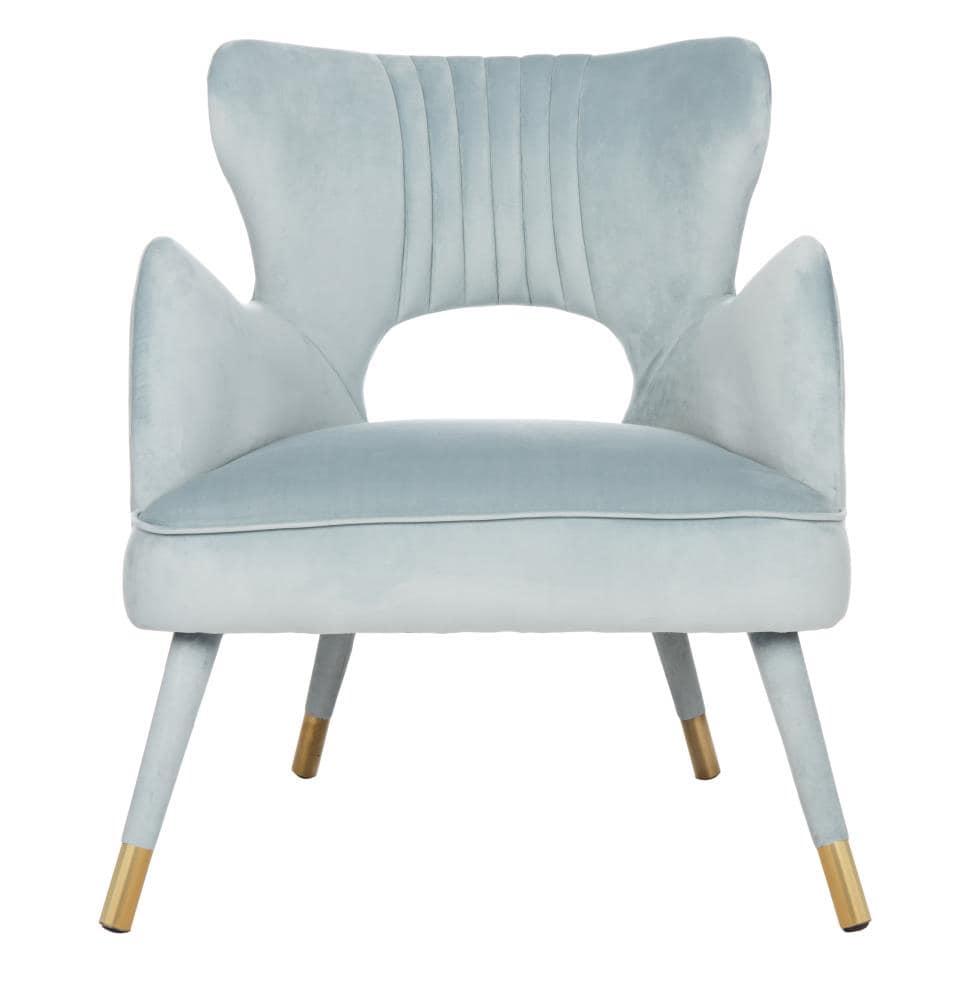 Blair Wingback Accent Chair - Slate Blue/Gold - Safavieh