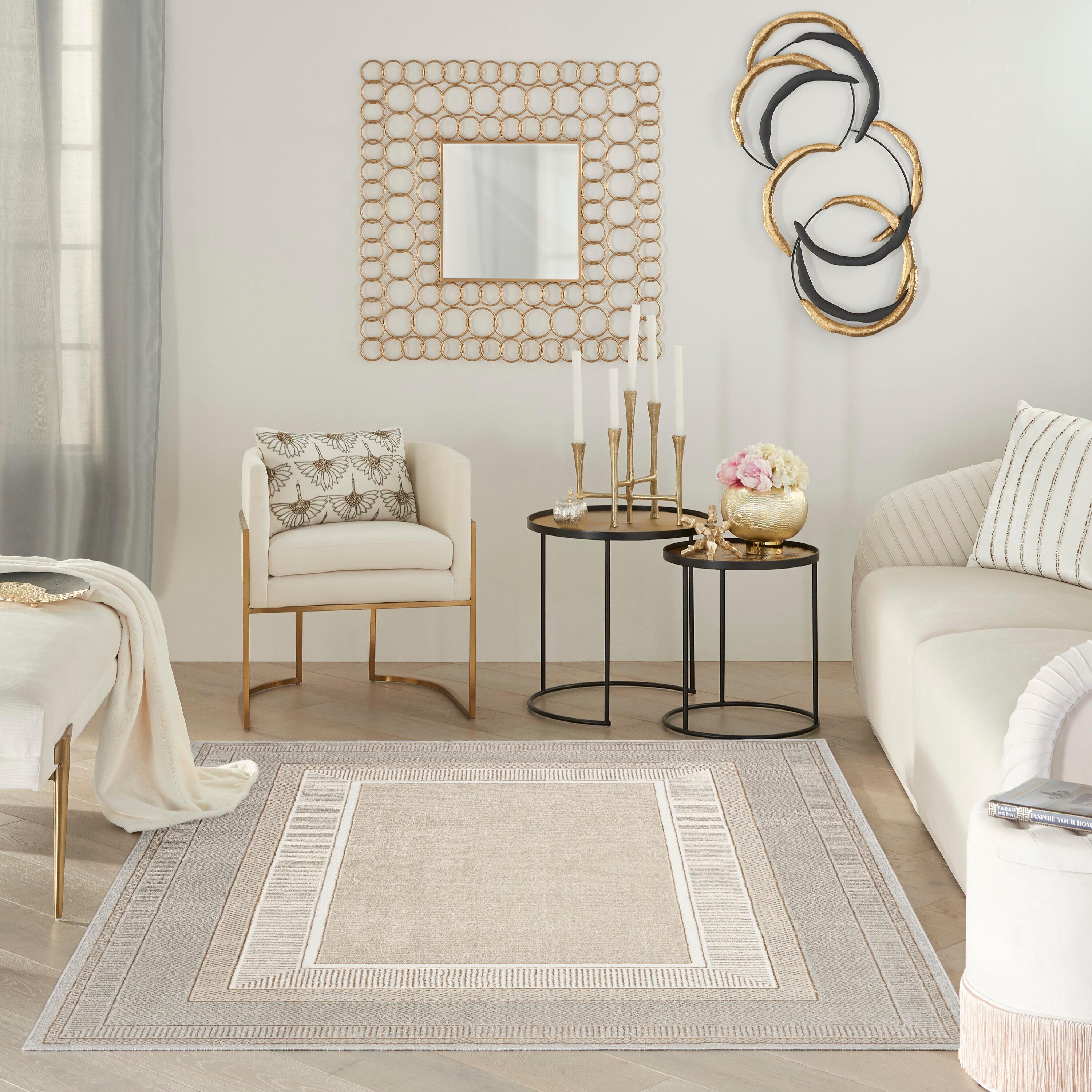 Nourison Glam 3'11" x 5'11" Ivory Modern Indoor Rug