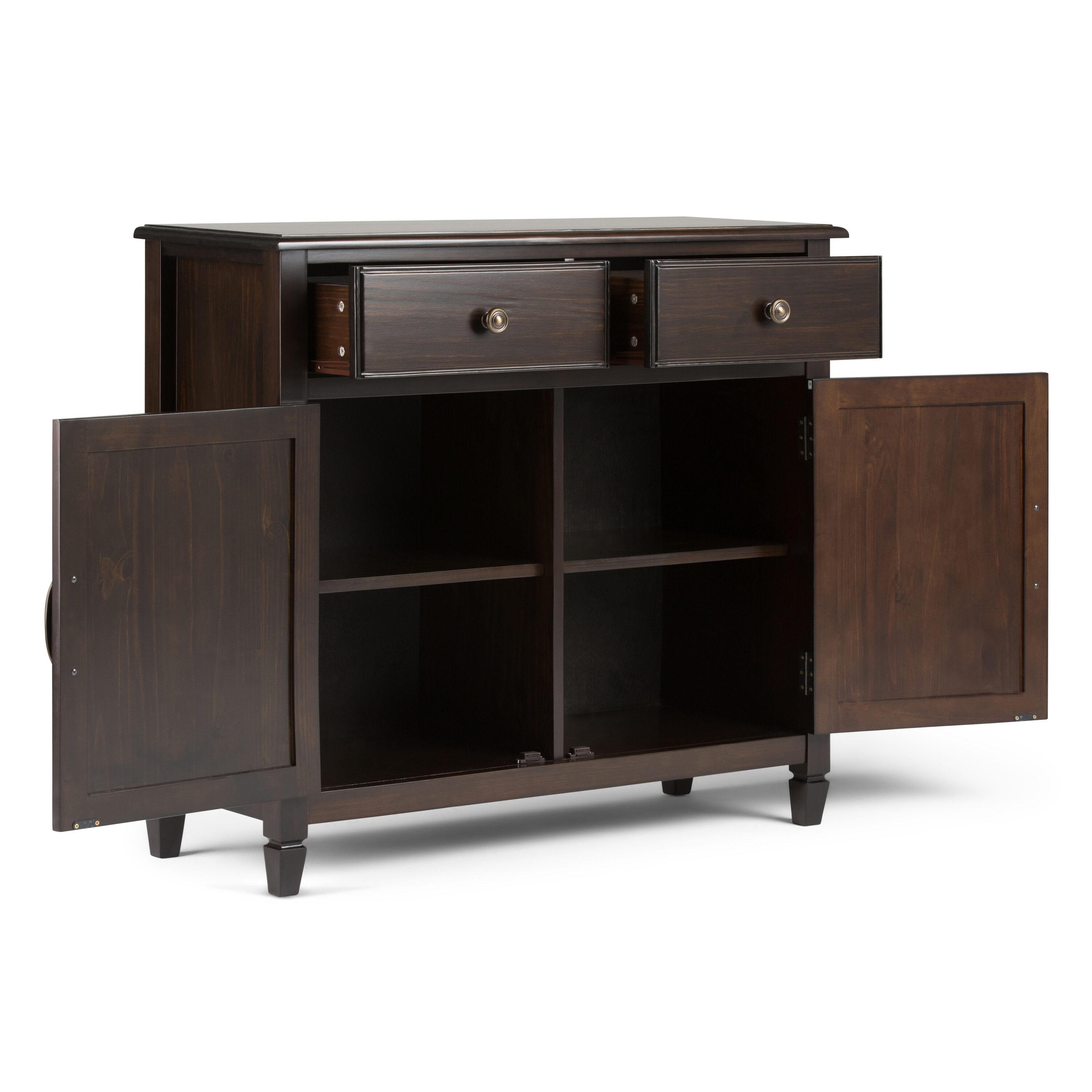 Connaught 40" W Solid Wood Entryway Storage Cabinet in Dark Chestnut Brown