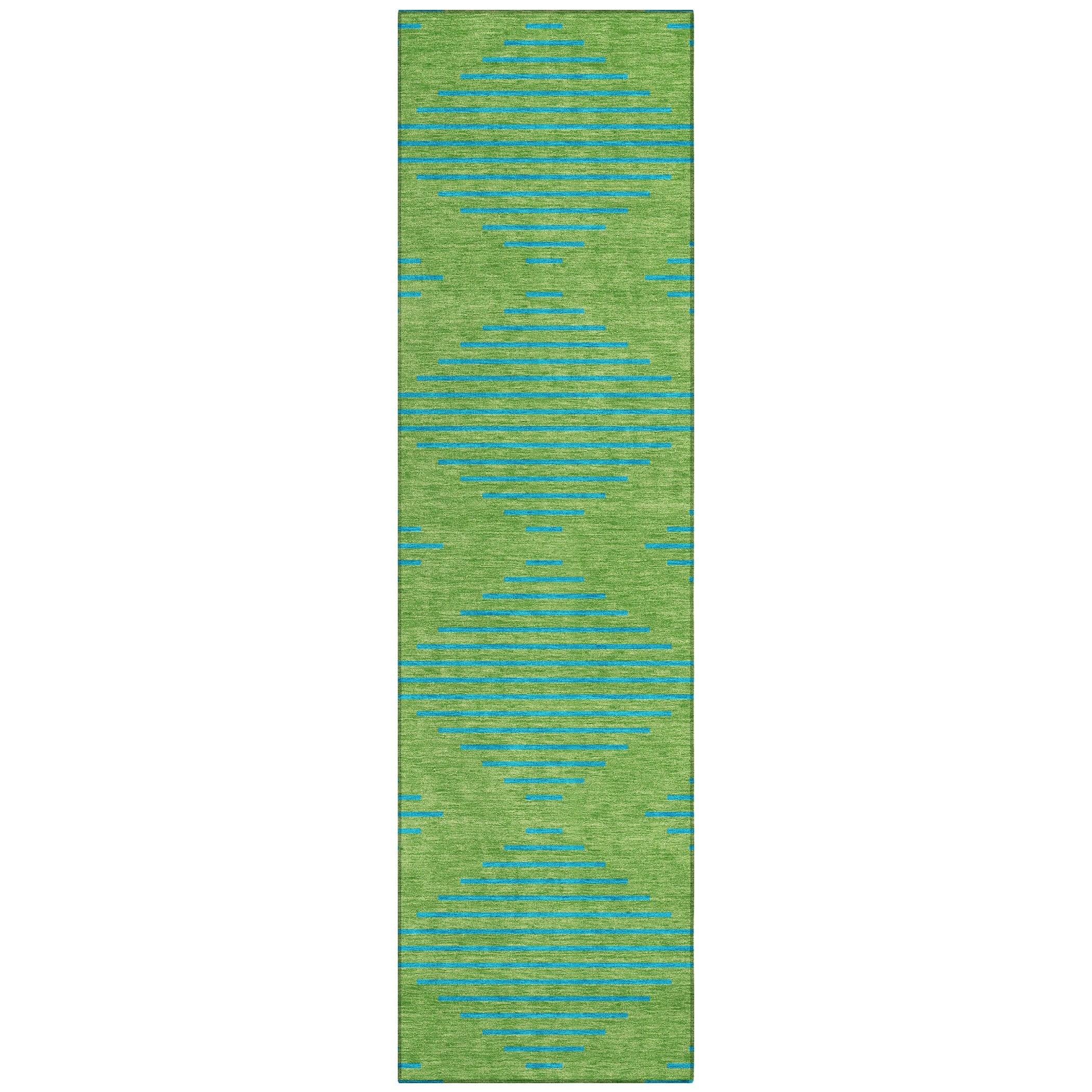 Machine Washable Indoor/Outdoor Chayden ACN1017 Green Rug