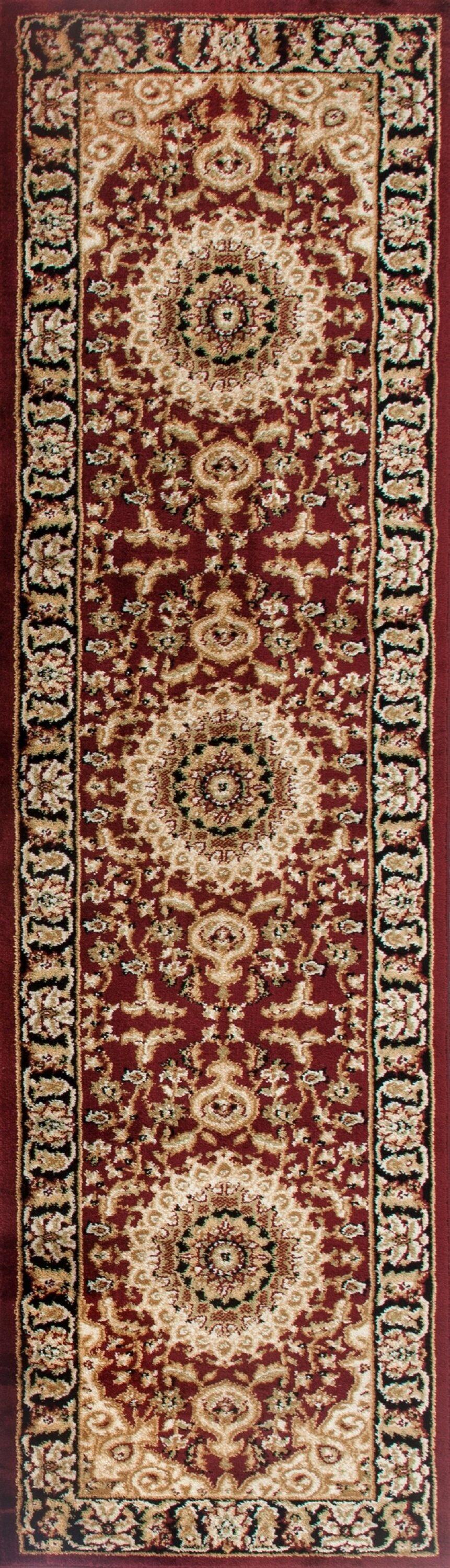 World Rug Gallery Traditional Oriental Medallion Area Rug - Burgundy 2' x 7'