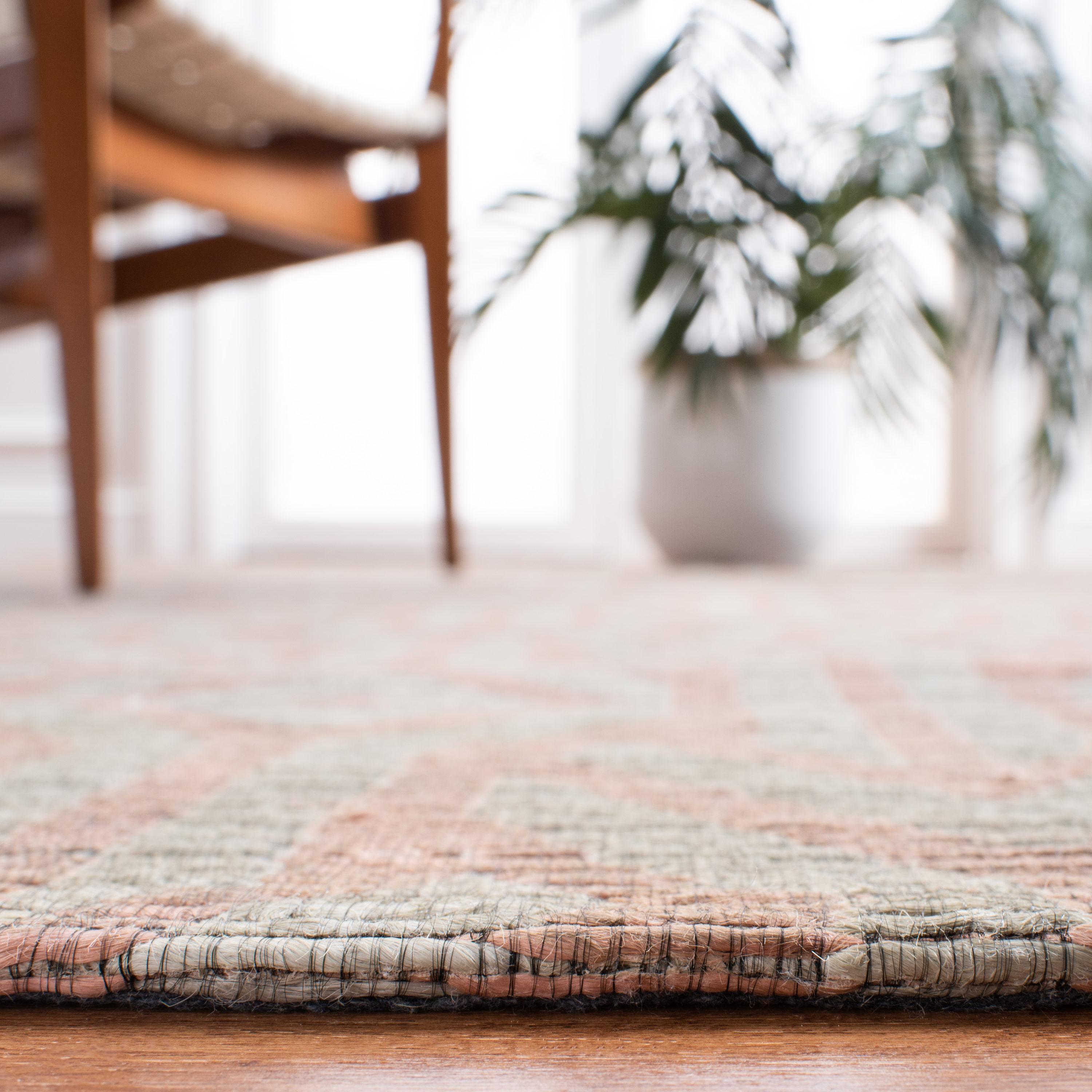 Cape Cod CAP414 Hand Woven Area Rug - Blue/Rust - 6'x6' - Safavieh.