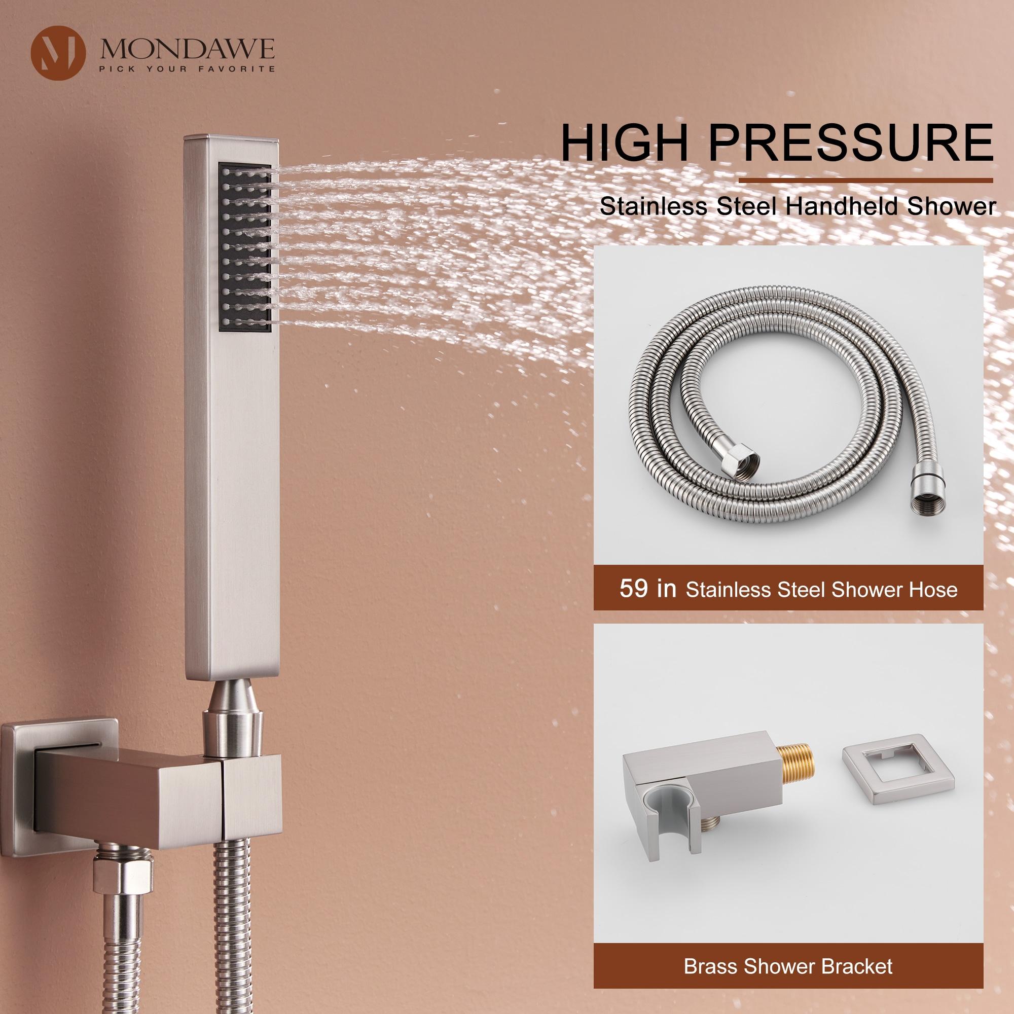 Herathena 3 Functions Ceiling Mounted Luxury Shower System with 6 Body Jets (Rough-in Valve Included)