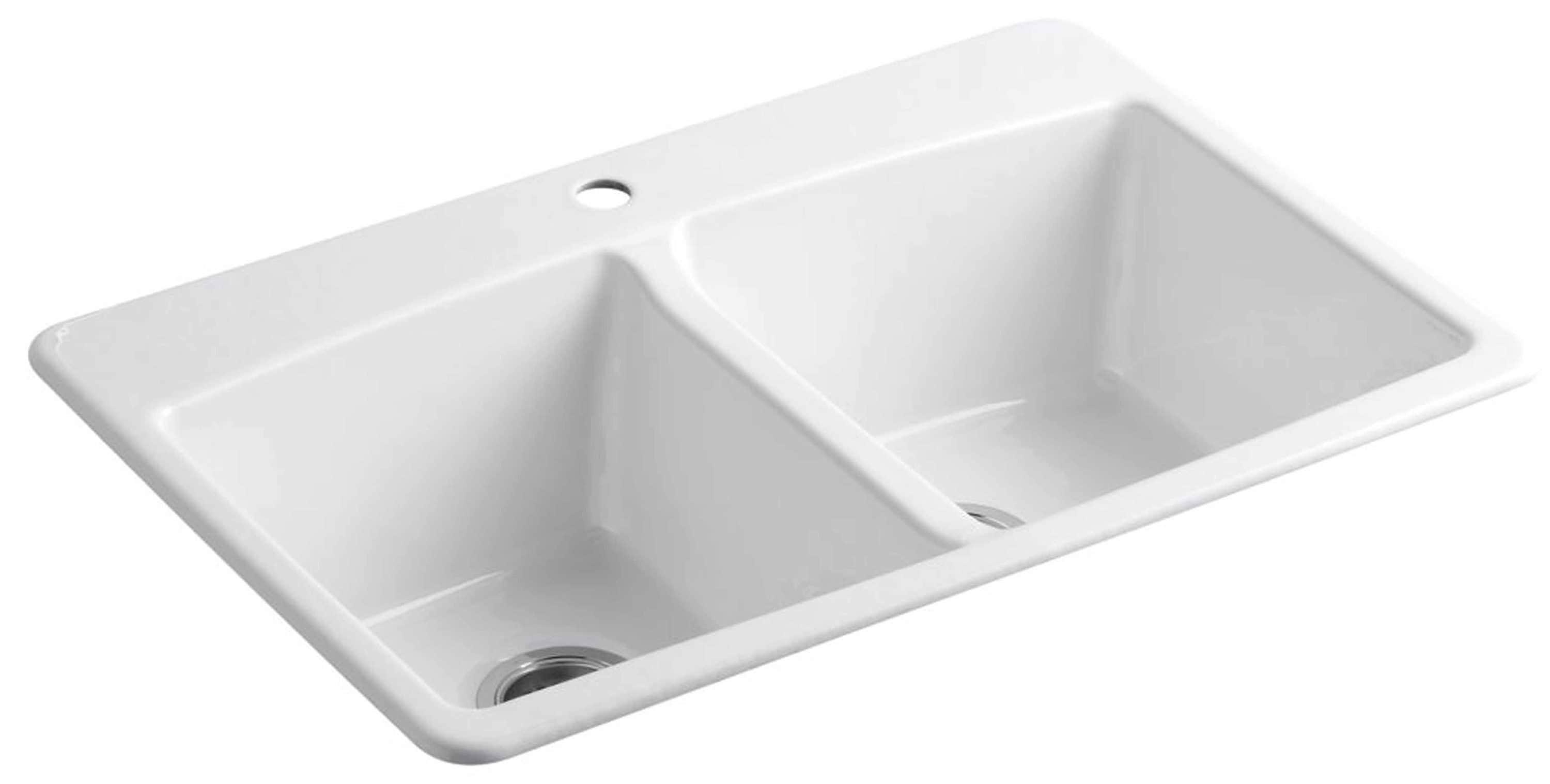 33" L x 22" W x 9-5/8" Top-Mount Double-Equal Kitchen Sink