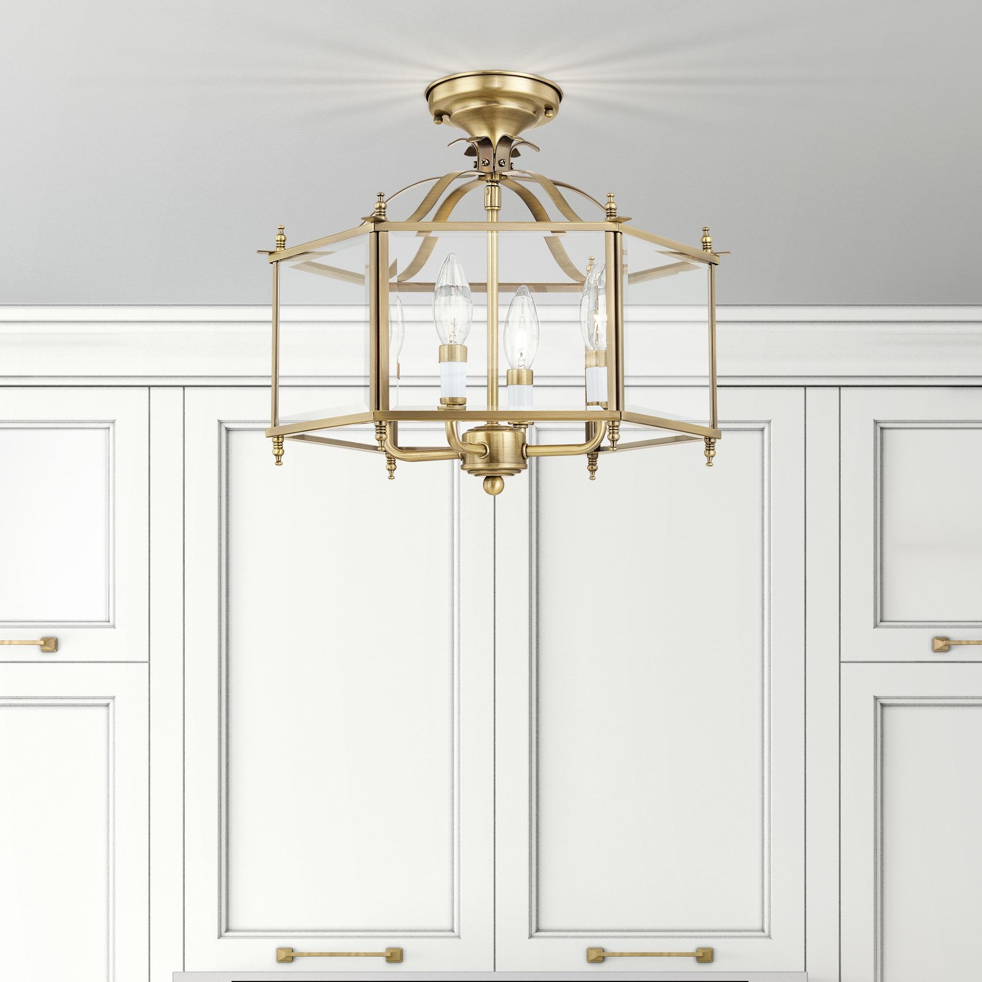 Livex Lighting Livingston 4 - Light Pendant in  Antique Brass