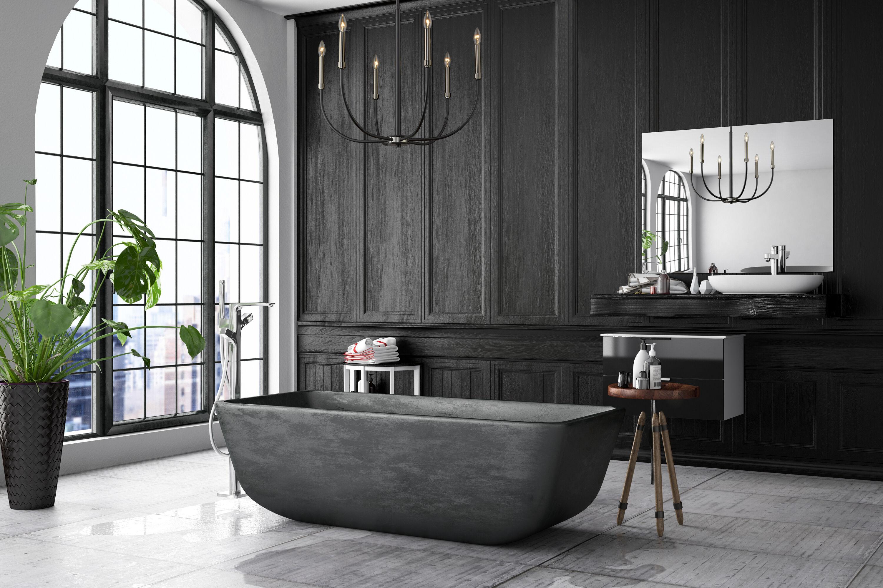 Z-Lite Haylie 6 - Light Chandelier in  Matte Black/Brushed Nickel