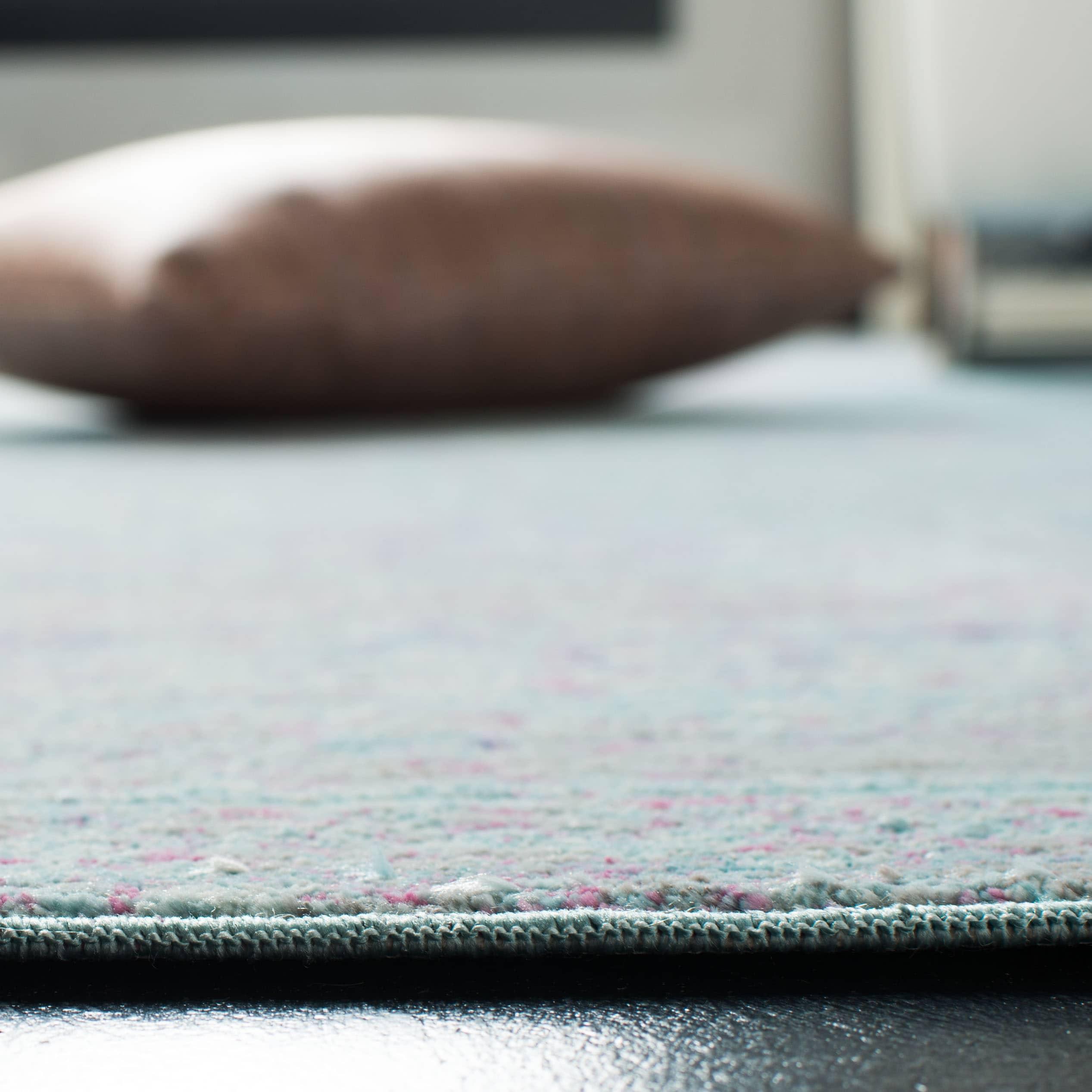 SAFAVIEH Valencia Gracelyn Abstract Polyester Area Rug, Turquoise/Multi, 4' x 6'