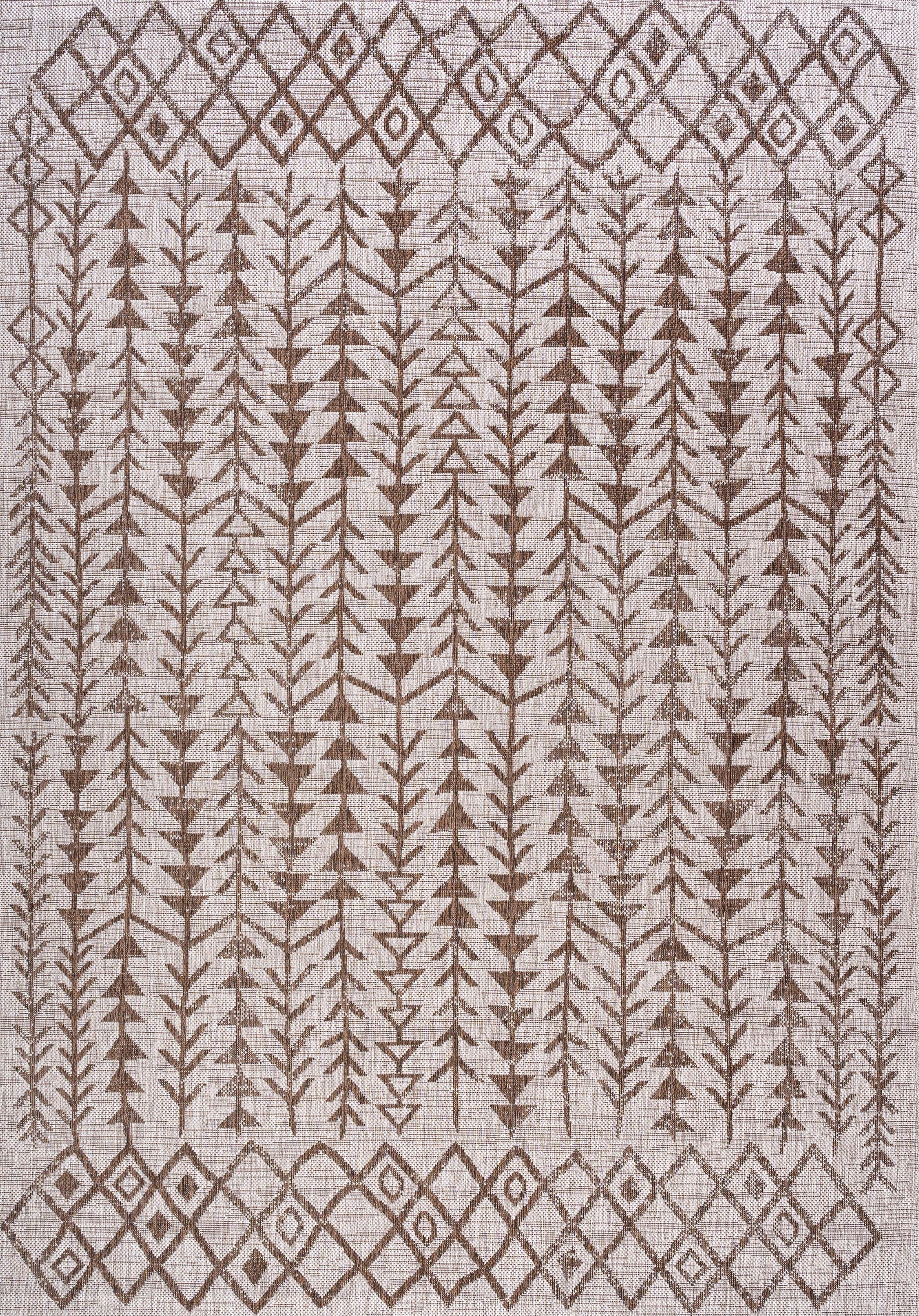8'x10' Tokay Bohemian Geometric Indoor/Outdoor Area Rug, Beige/Brown - JONATHAN Y