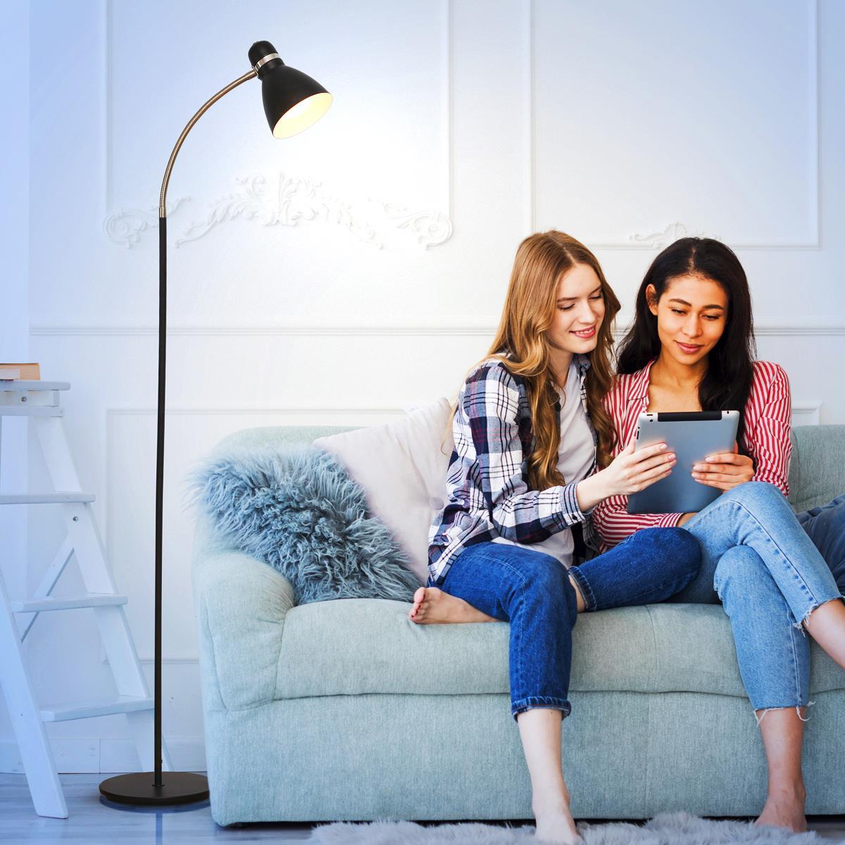 Brightech Avery 62.5 in. Modern LED Standing Floor Lamp with Metal Cone Shade and 3-Way Dimming Light