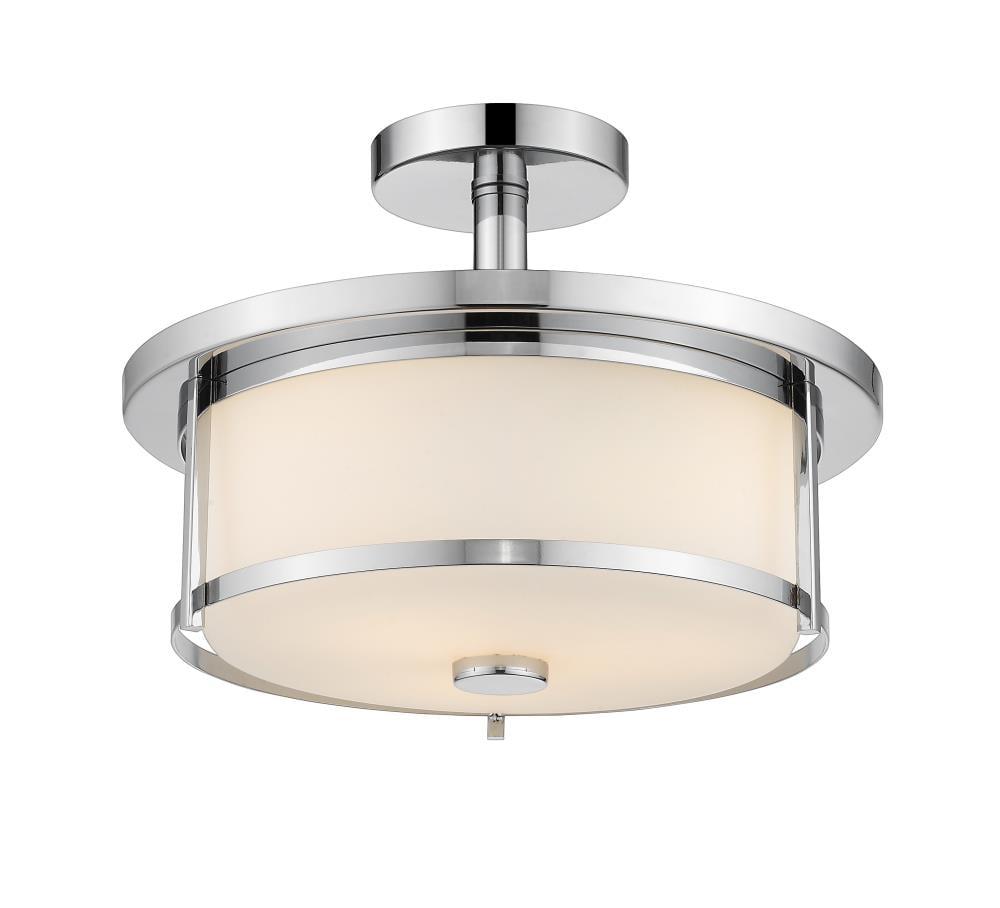 Z-Lite Savannah 2 Light Semi Flush Mount in Chrome