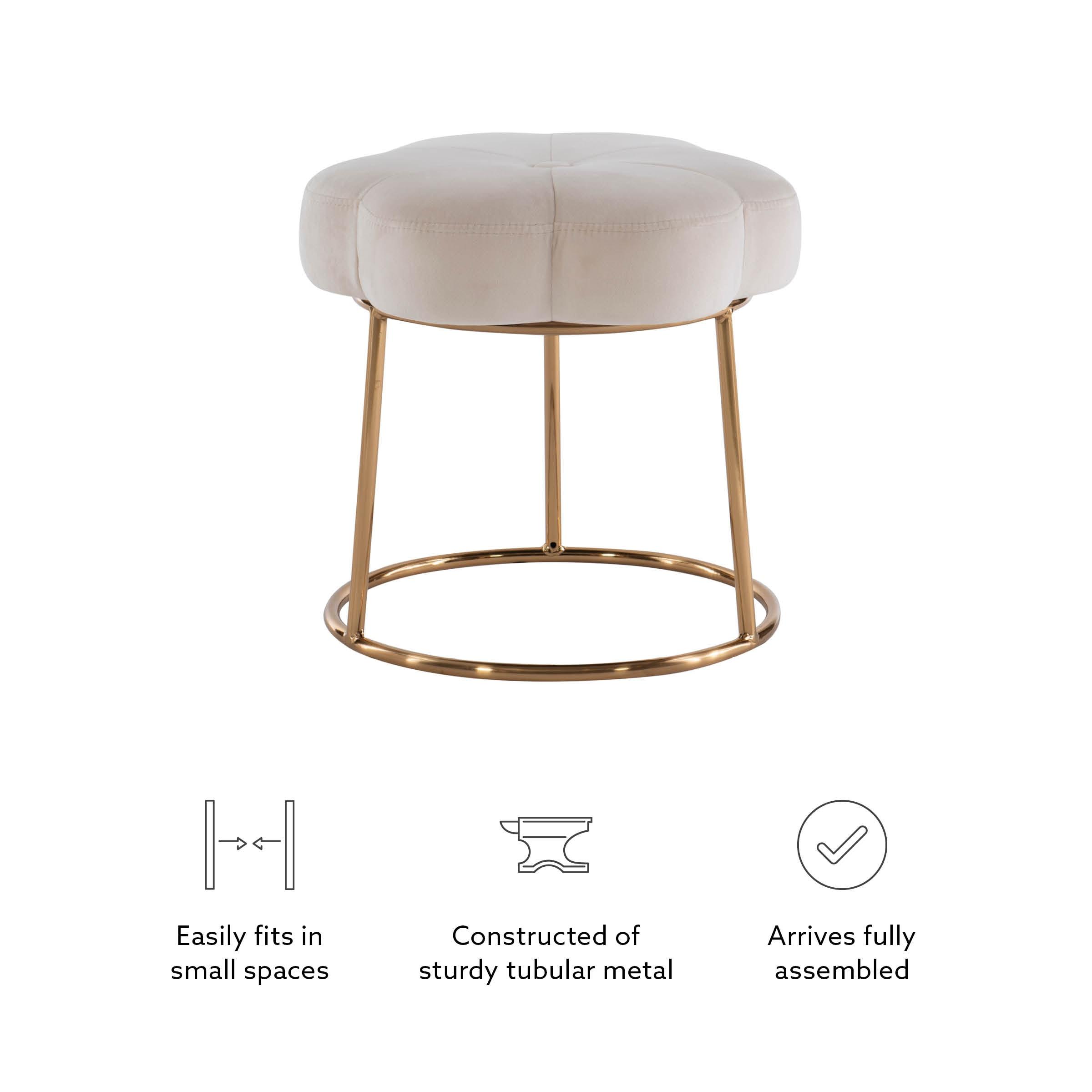 Ciara Flower Cushioned Vanity Stool