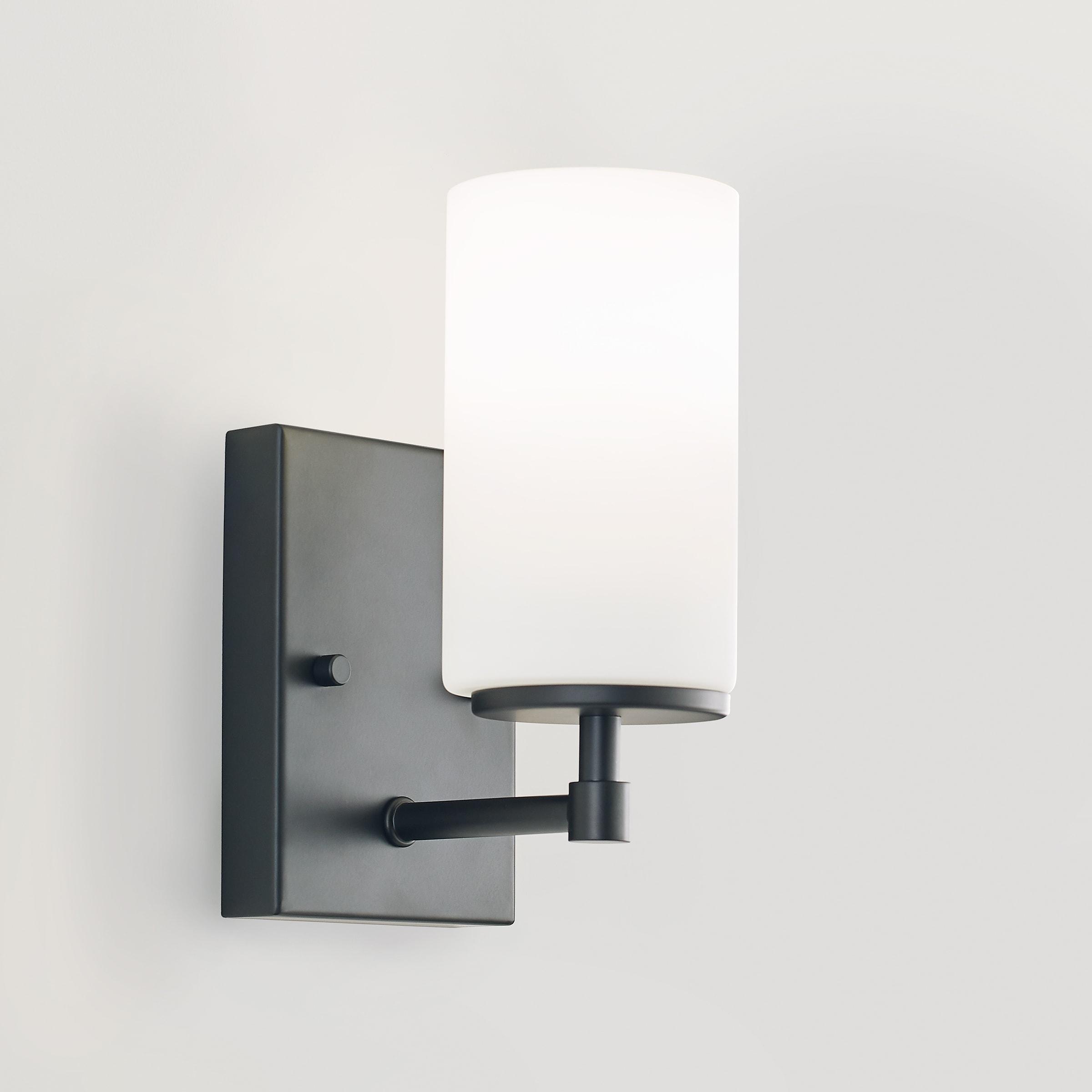Generation Lighting 1-Light Alturas Contemporary Bath Fixture Wall Lamp Midnight Black 4124601-112 | Bathroom Light Fixture for Home Decor | Wall Sconce Vanity Light Fixture and Bathroom Accessory
