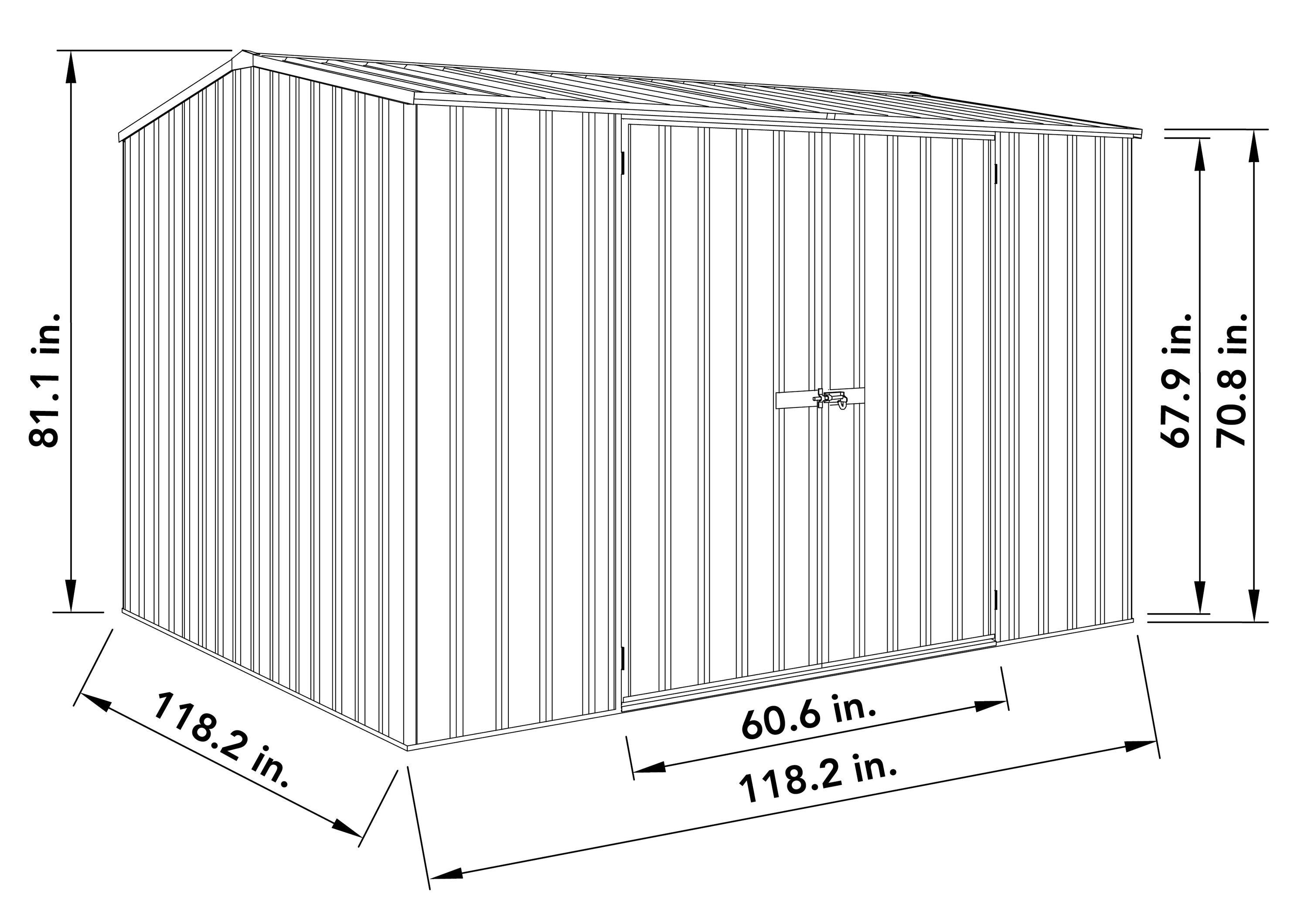 Absco Premier 10 ft. W x 10 ft. D Metal Storage Shed