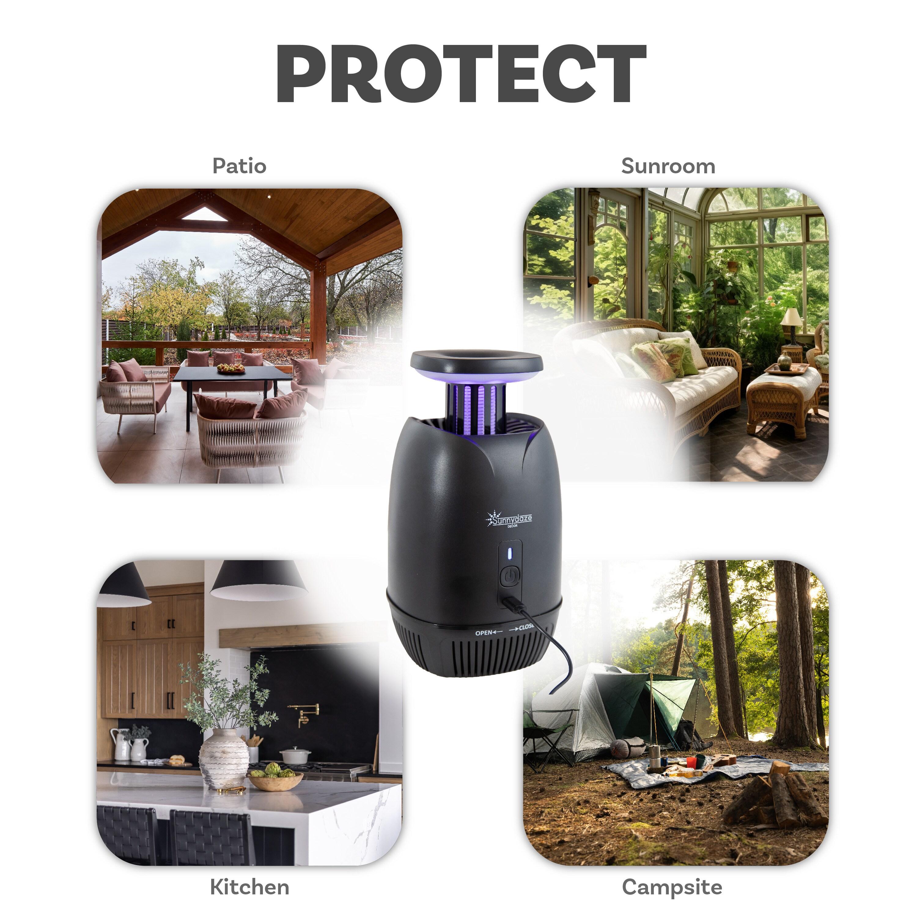 SunnyDaze Decor Tabletop Bug Zapper with Violet Light and Built-In Fan