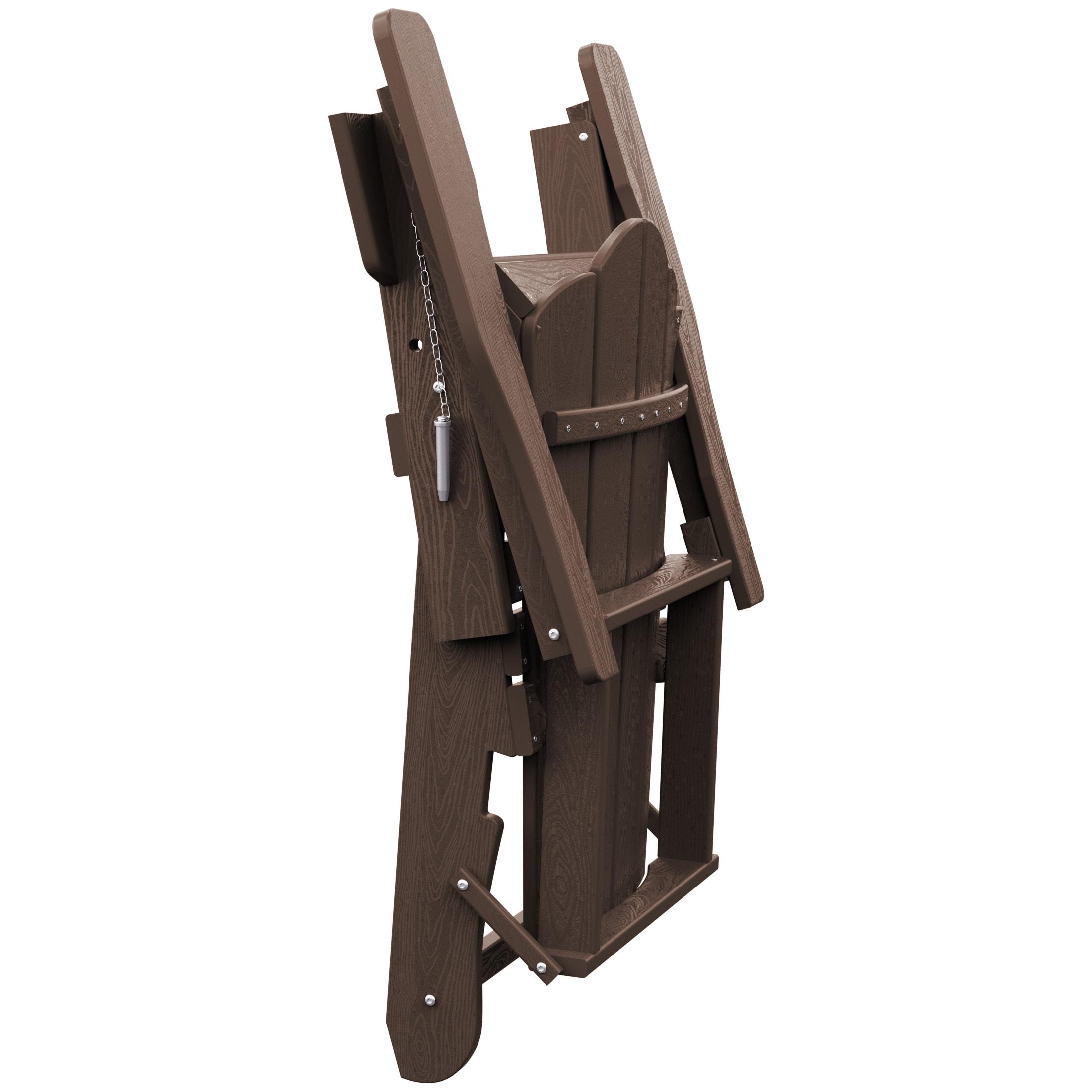 JEAREY Outdoor HDPE Folding Classic Adirondack Chair All-Weather Coffee