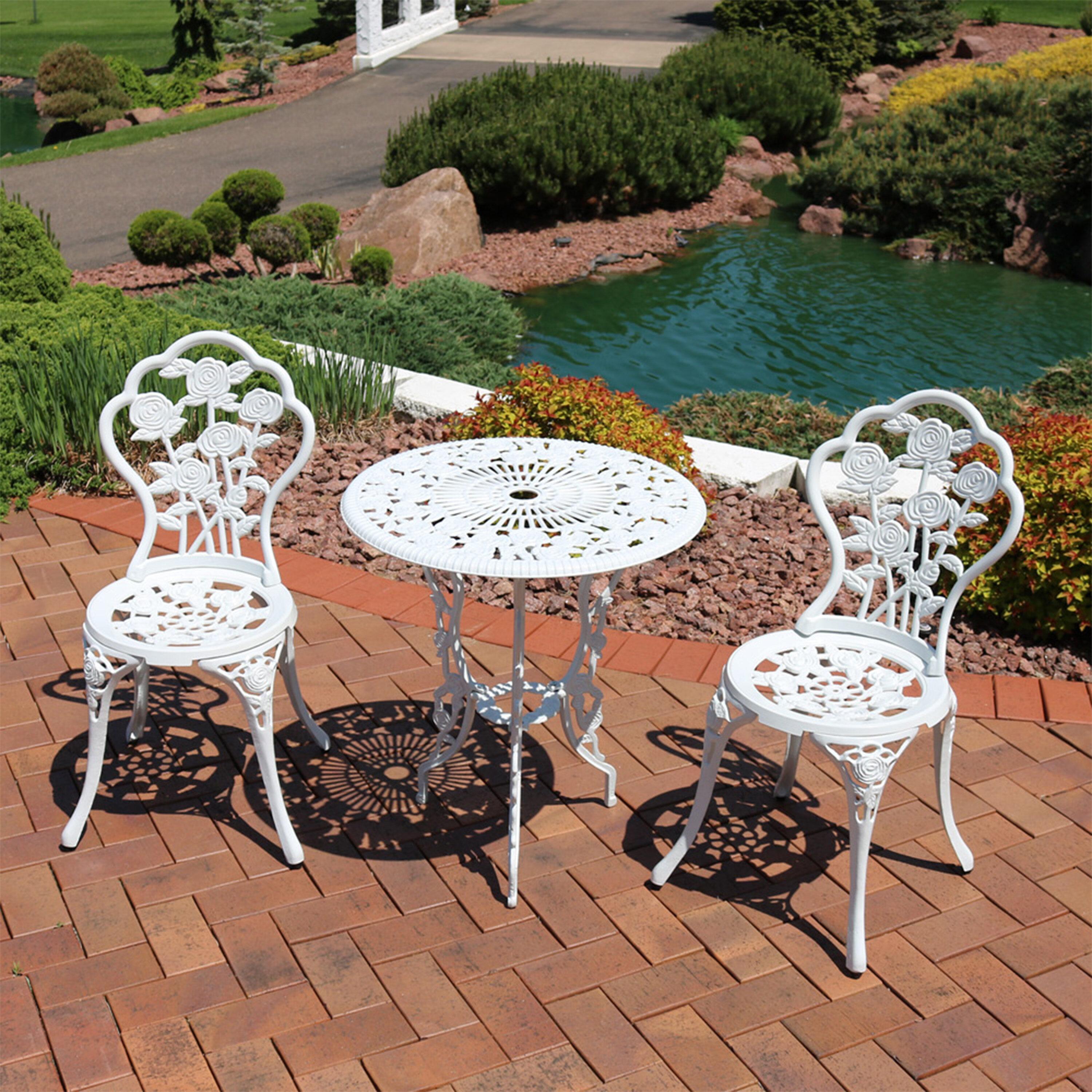 SunnyDaze Decor 2 - Person Metal Patio Dining Set with Round Table