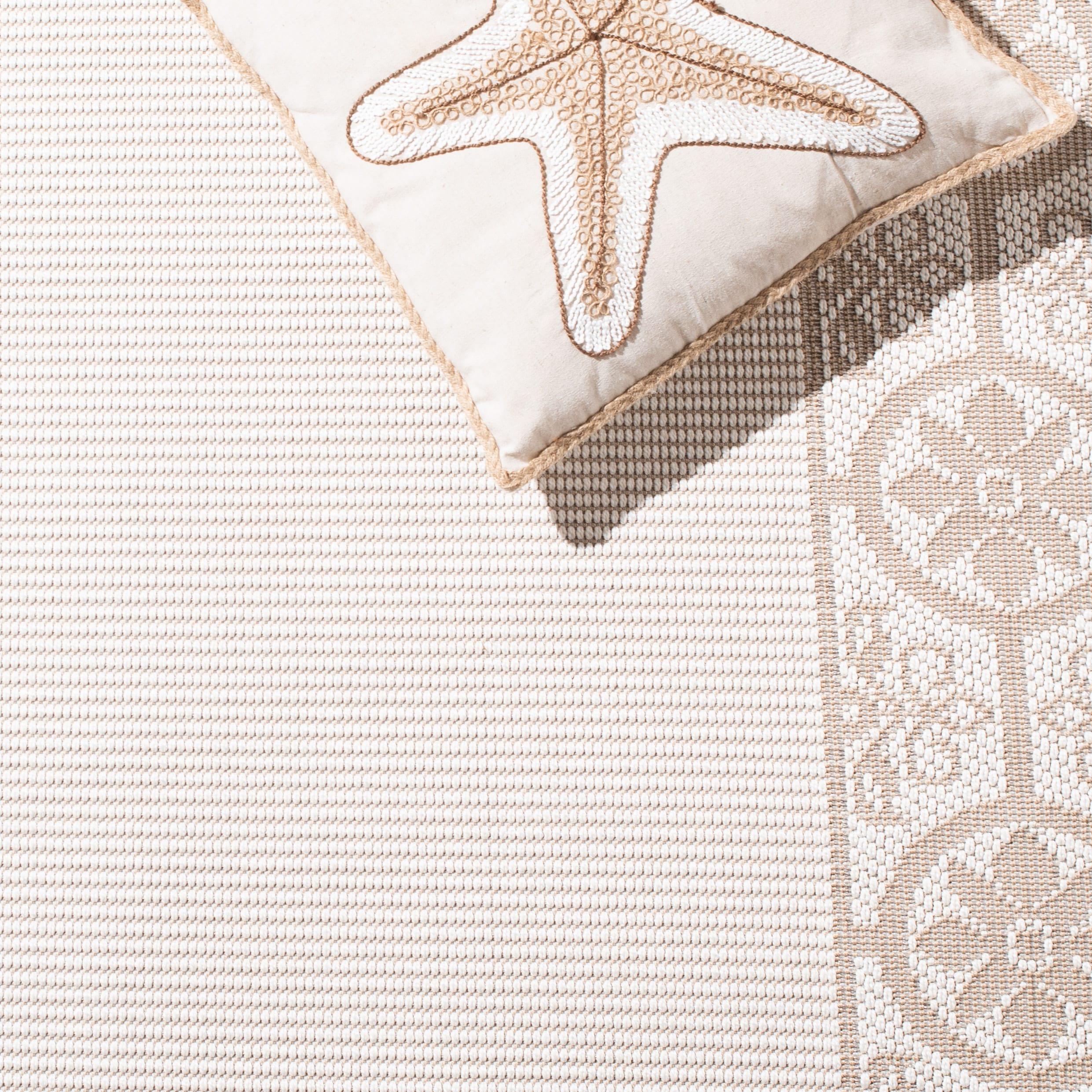 Bermuda BMU815 Power Loomed Indoor/Outdoor Machine Washable Area Rug - Ivory/Beige - 5'3"x7'6" - Safavieh